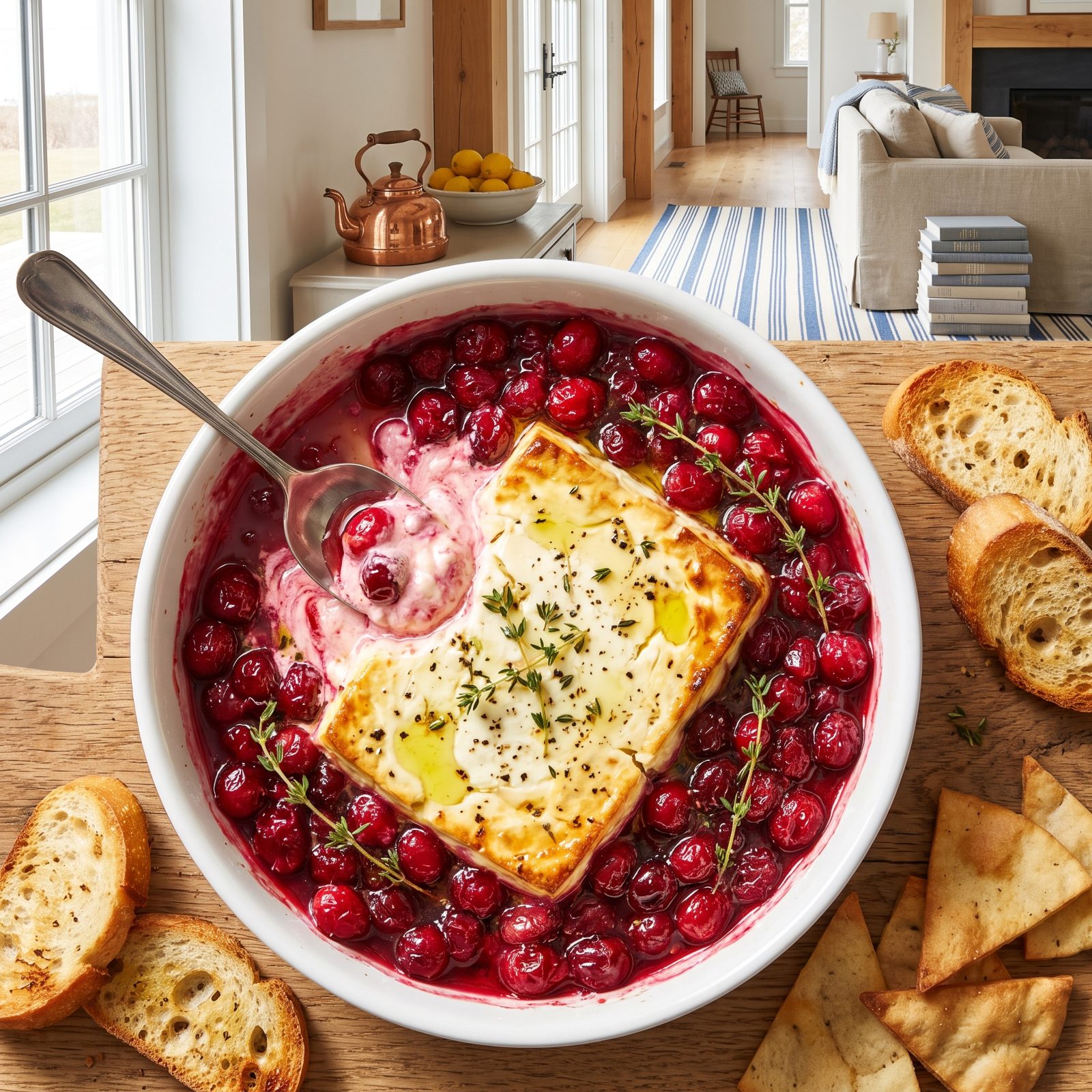 Baked Feta Dip With Roasted Cranberries