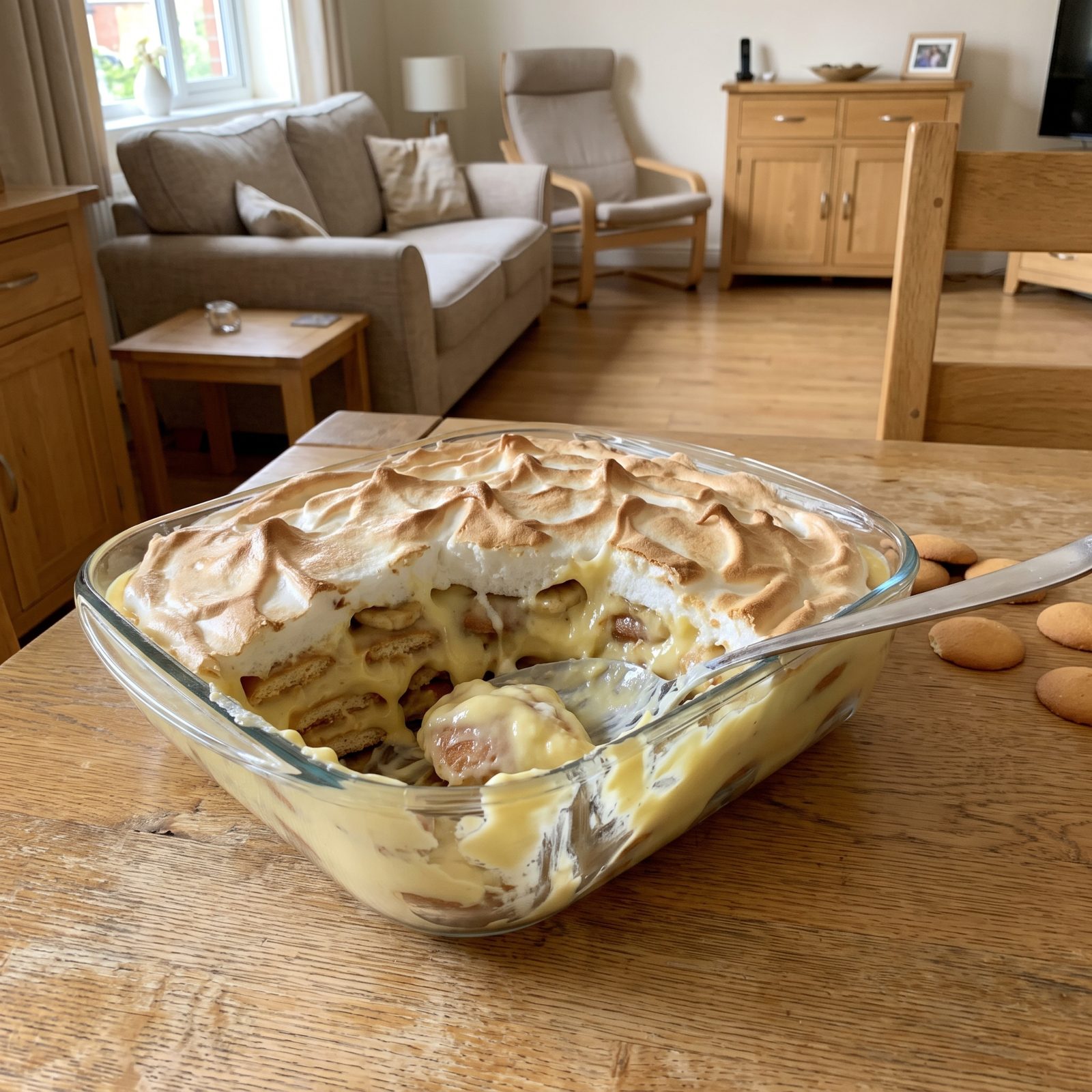 Banana Pudding Scooped From a Deep Dish
