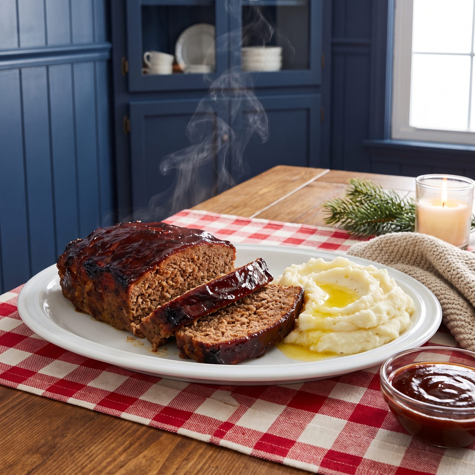 Barbecue Meatloaf With Buttermilk Mash