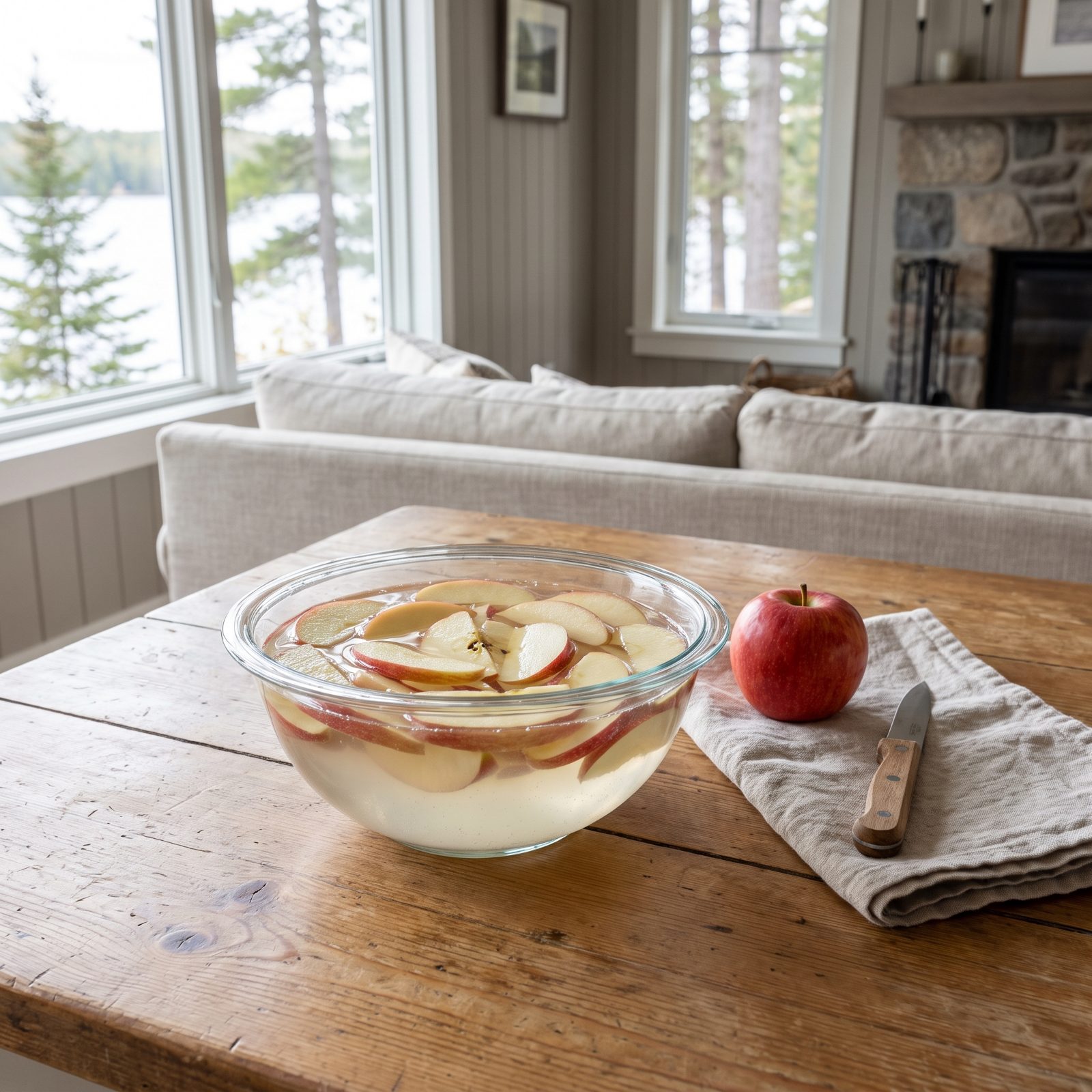 Bathe Apple Slices in Lightly Salted Water to Hold Off the Brown