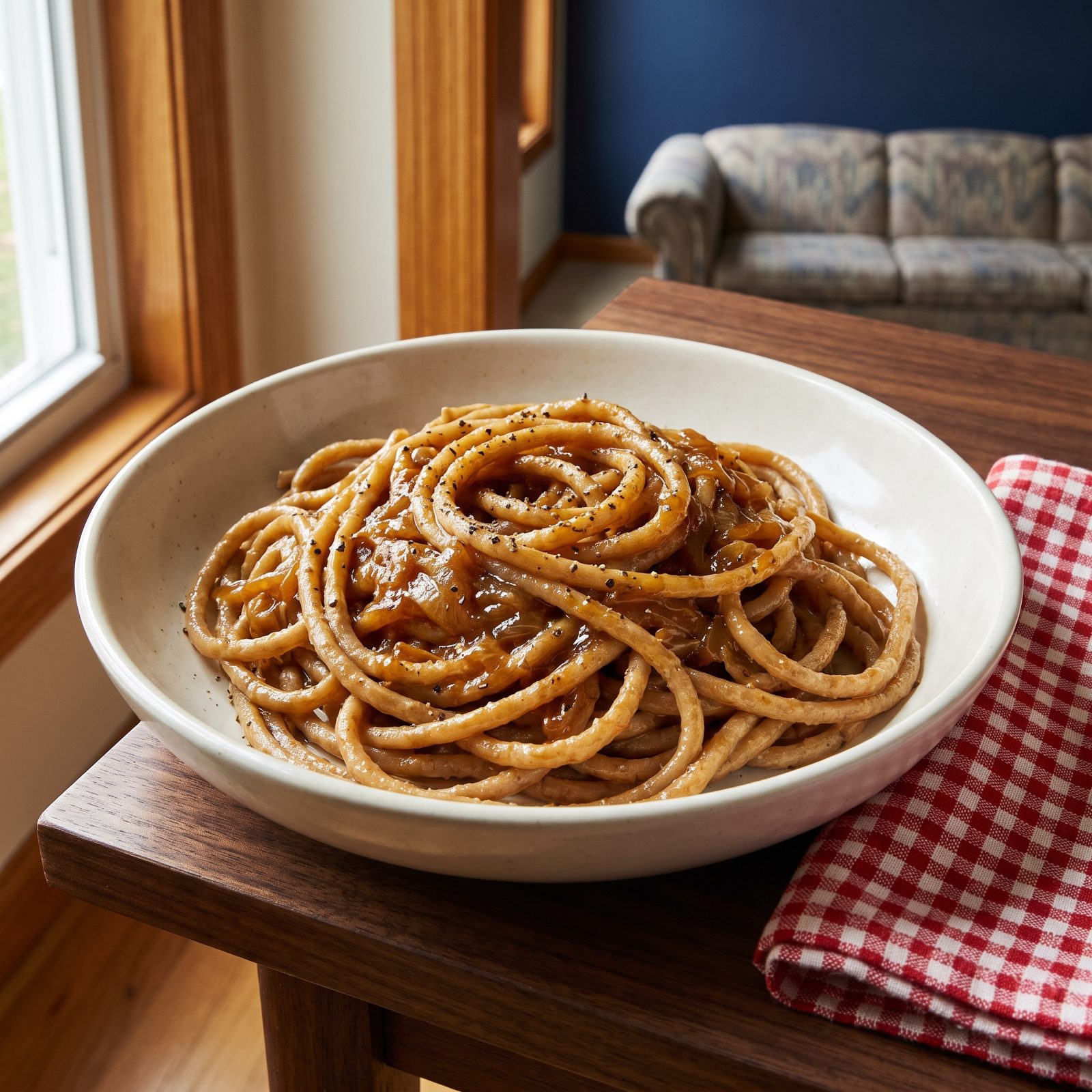 Bigoli With Anchovy and Onion