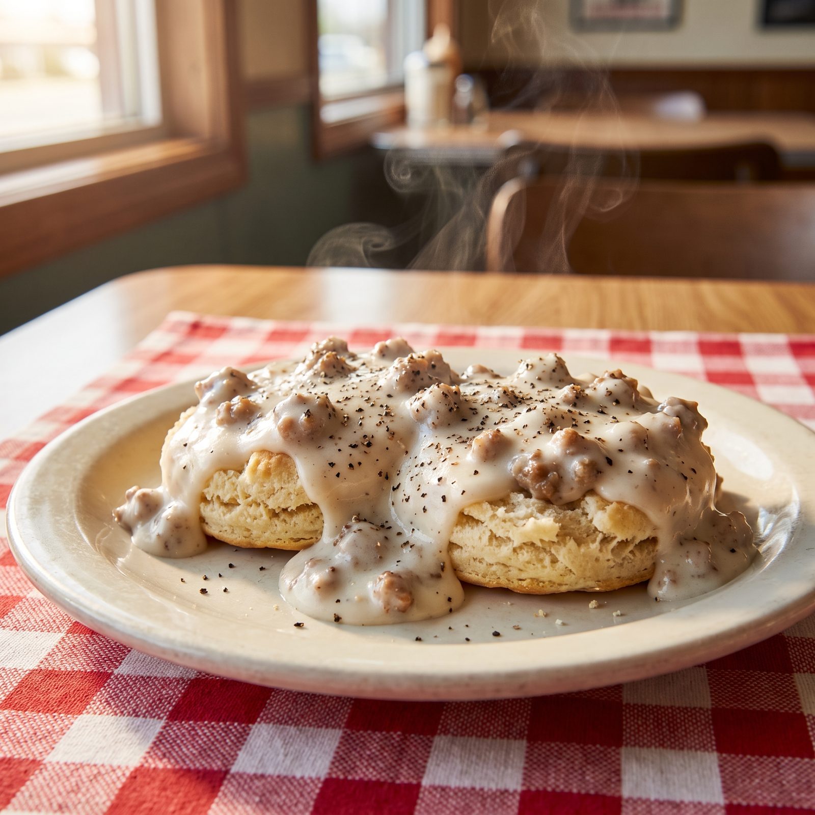 Biscuits Smothered in Sausage Gravy