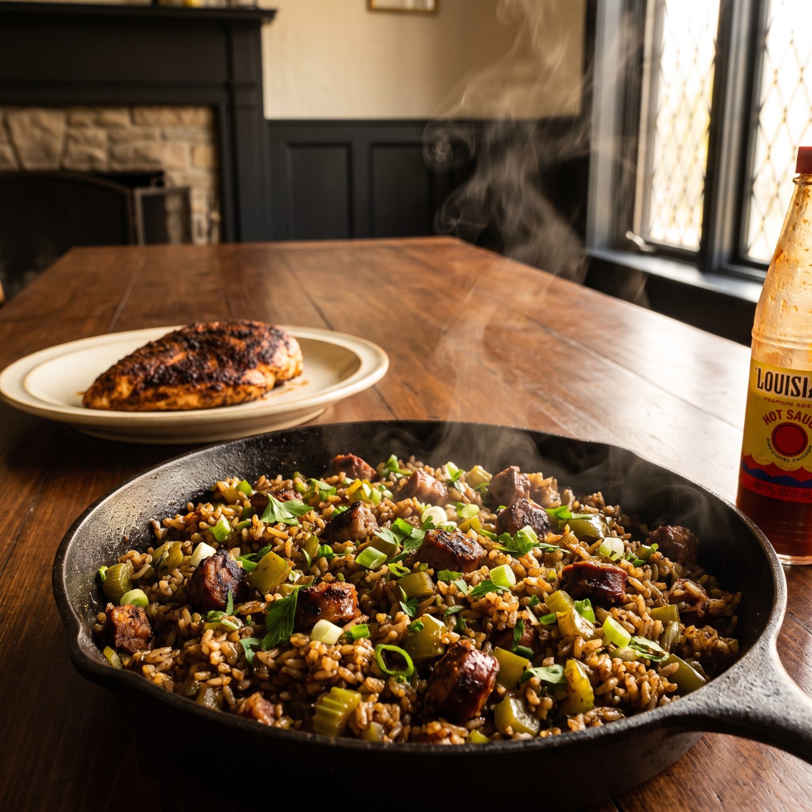Blackened Chicken Upstaged by Dirty Rice