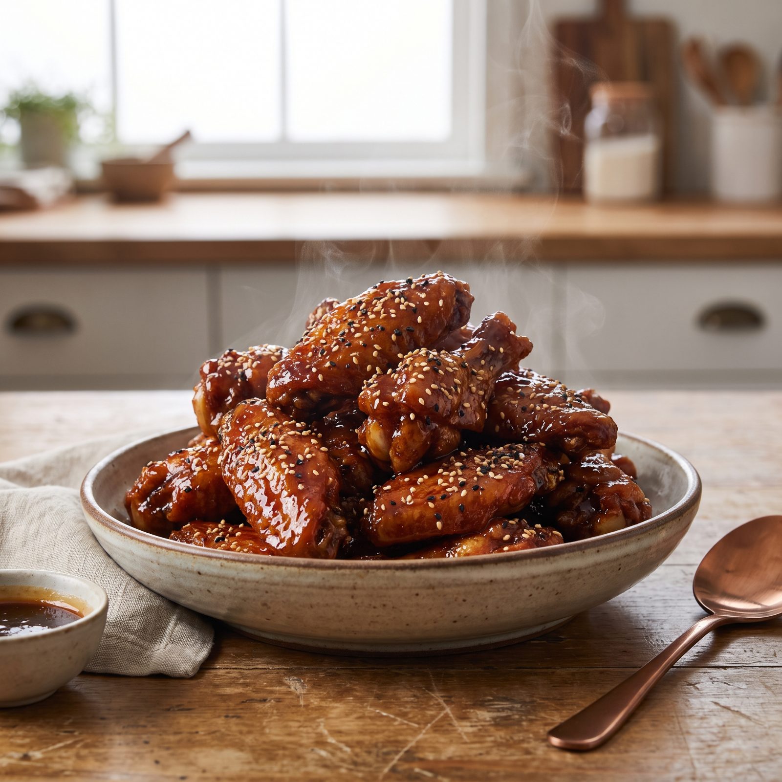 Bourbon-Glazed Chicken Wings With Toasted Sesame