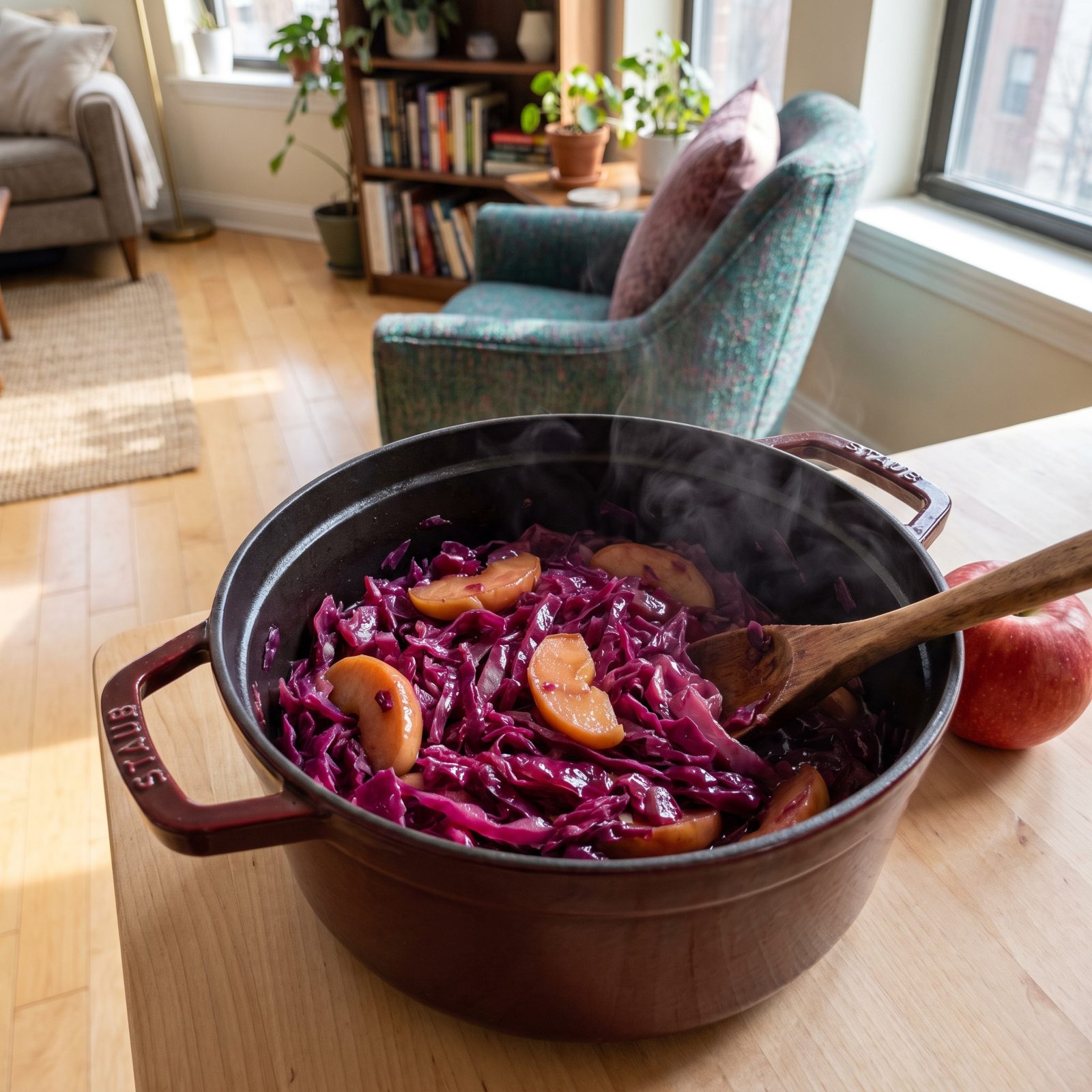 Braised Red Cabbage With Apples, Sweet-Tart and Deeply Purple