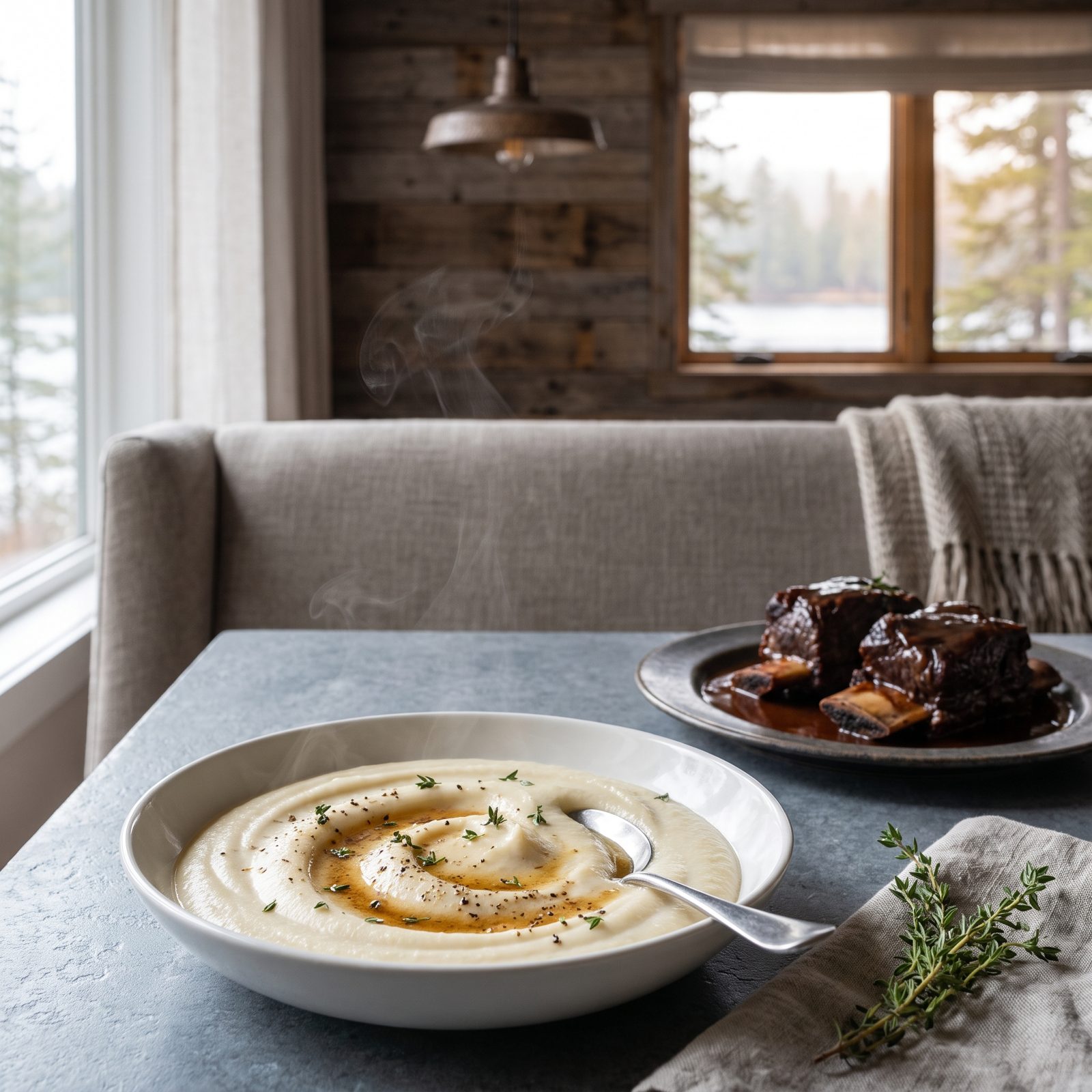 Braised Short Ribs Upstaged by Celery-Root Purée