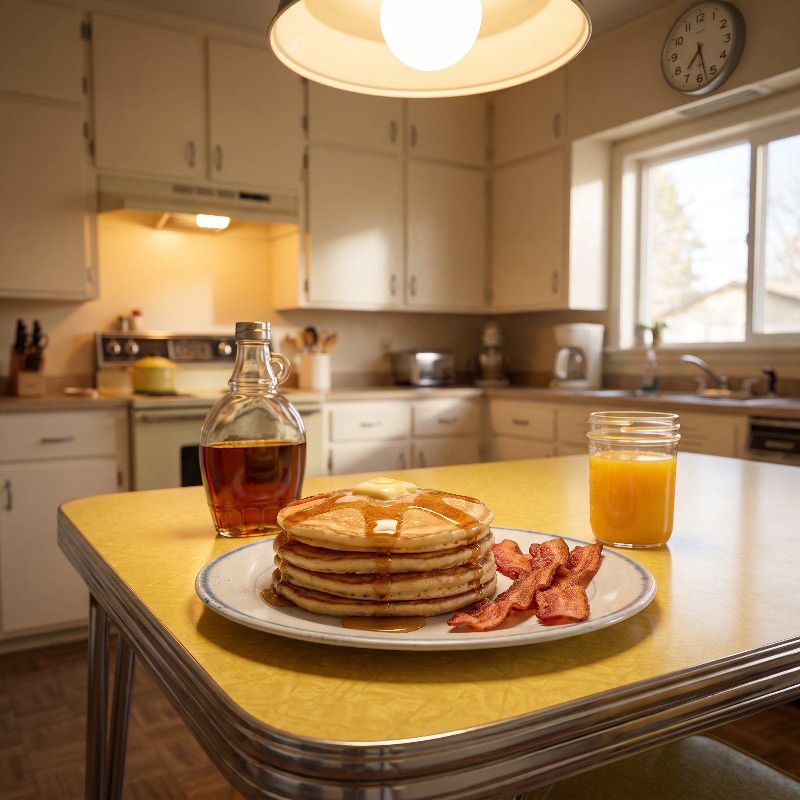 Breakfast-for-Dinner Pancakes and Bacon