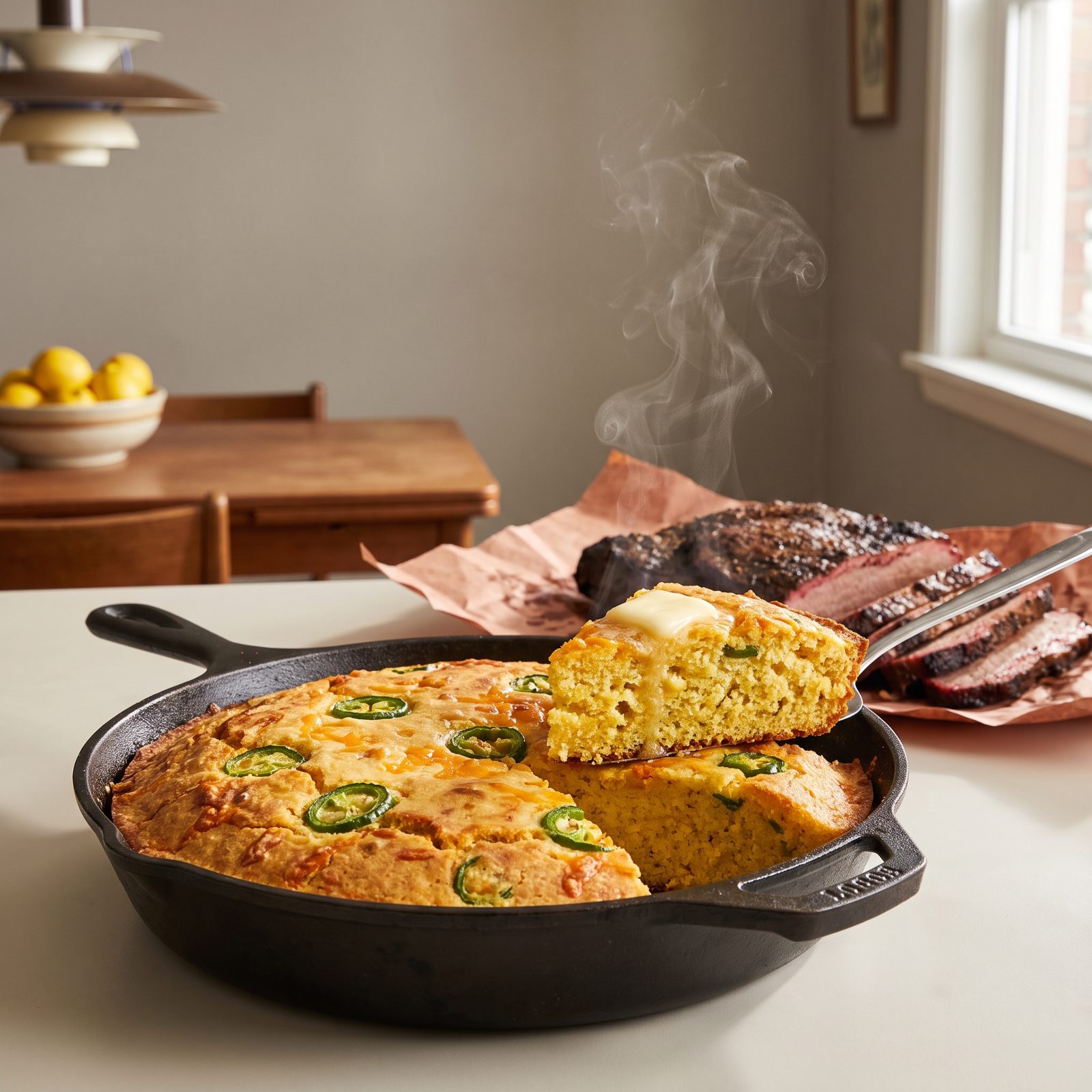 Brisket Upstaged by Jalapeño Cornbread