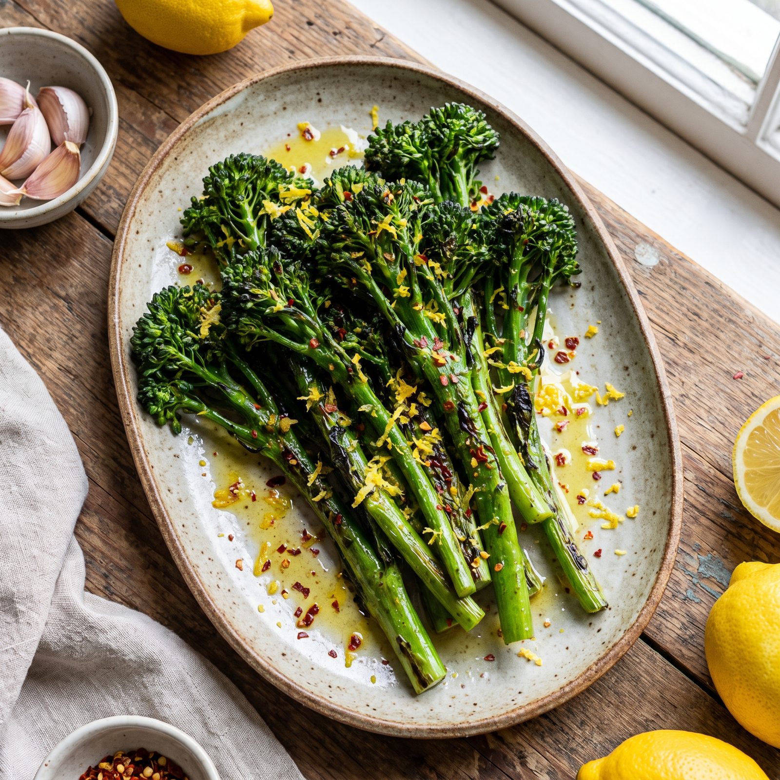 Broccolini With Lemon, Garlic and Chili