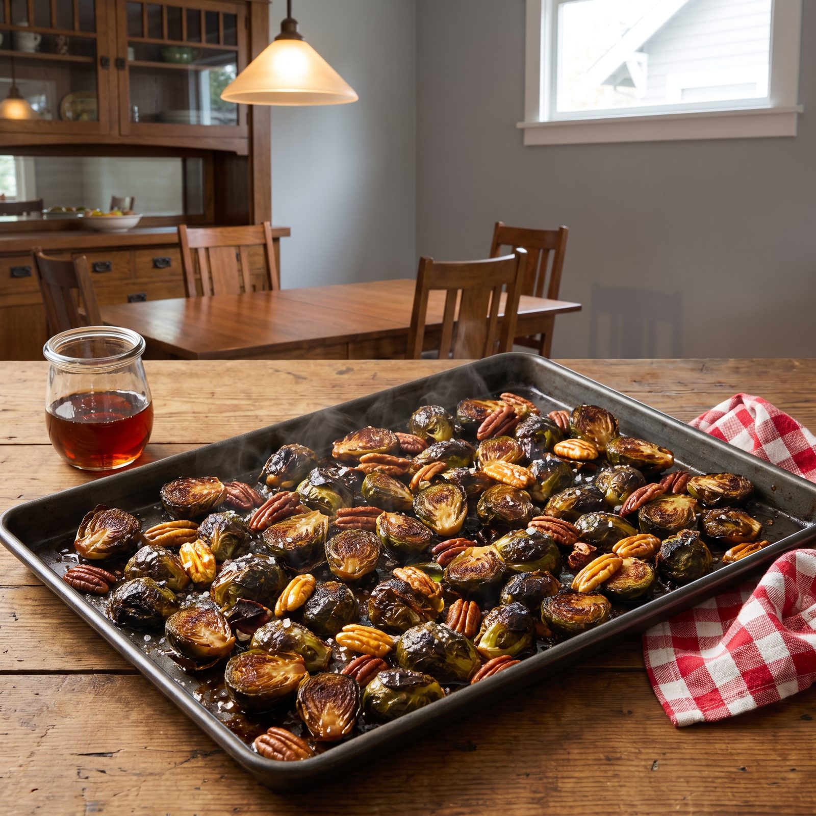 Brussels Sprouts With Maple and Pecans