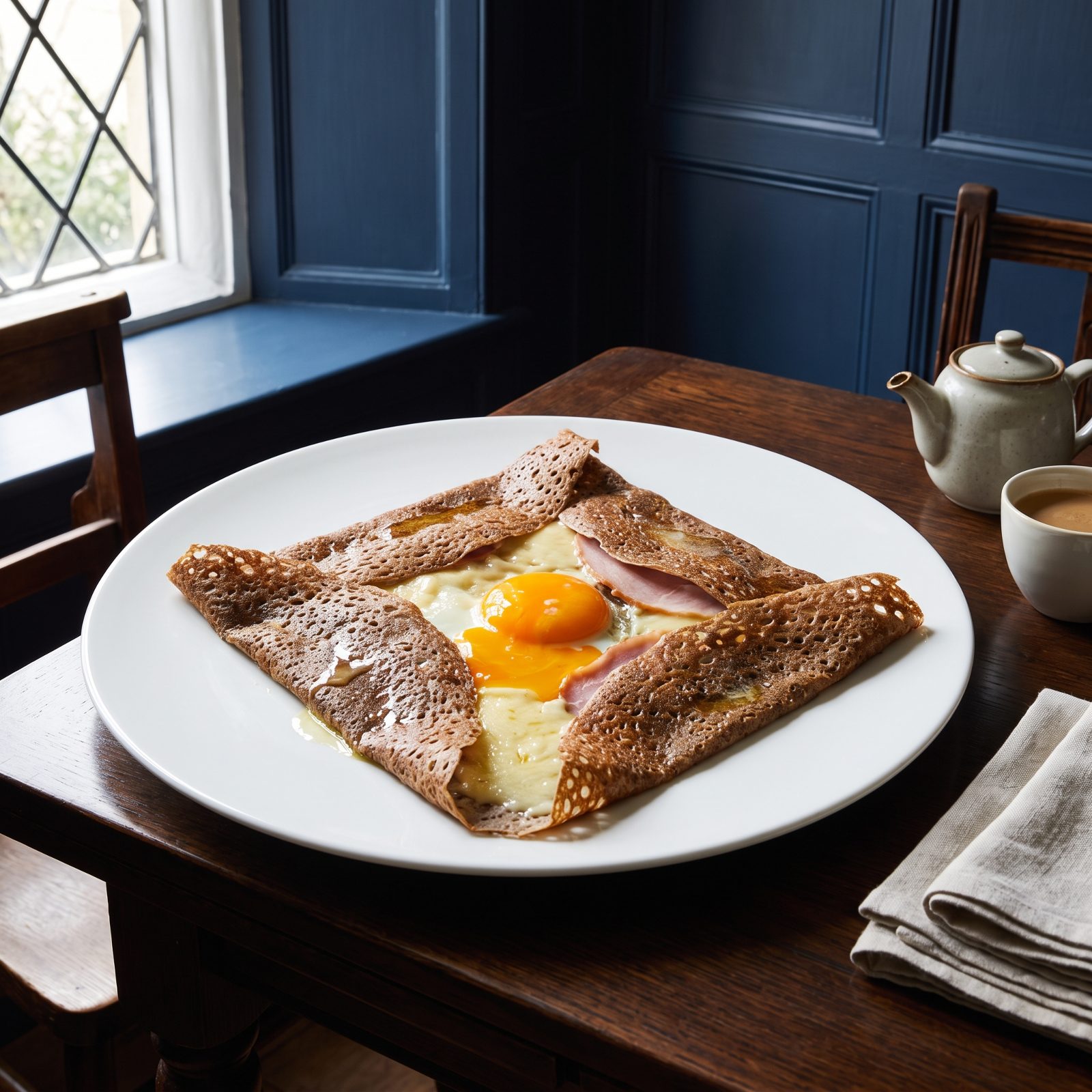Buckwheat Crêpe With Ham, Egg and Cheese