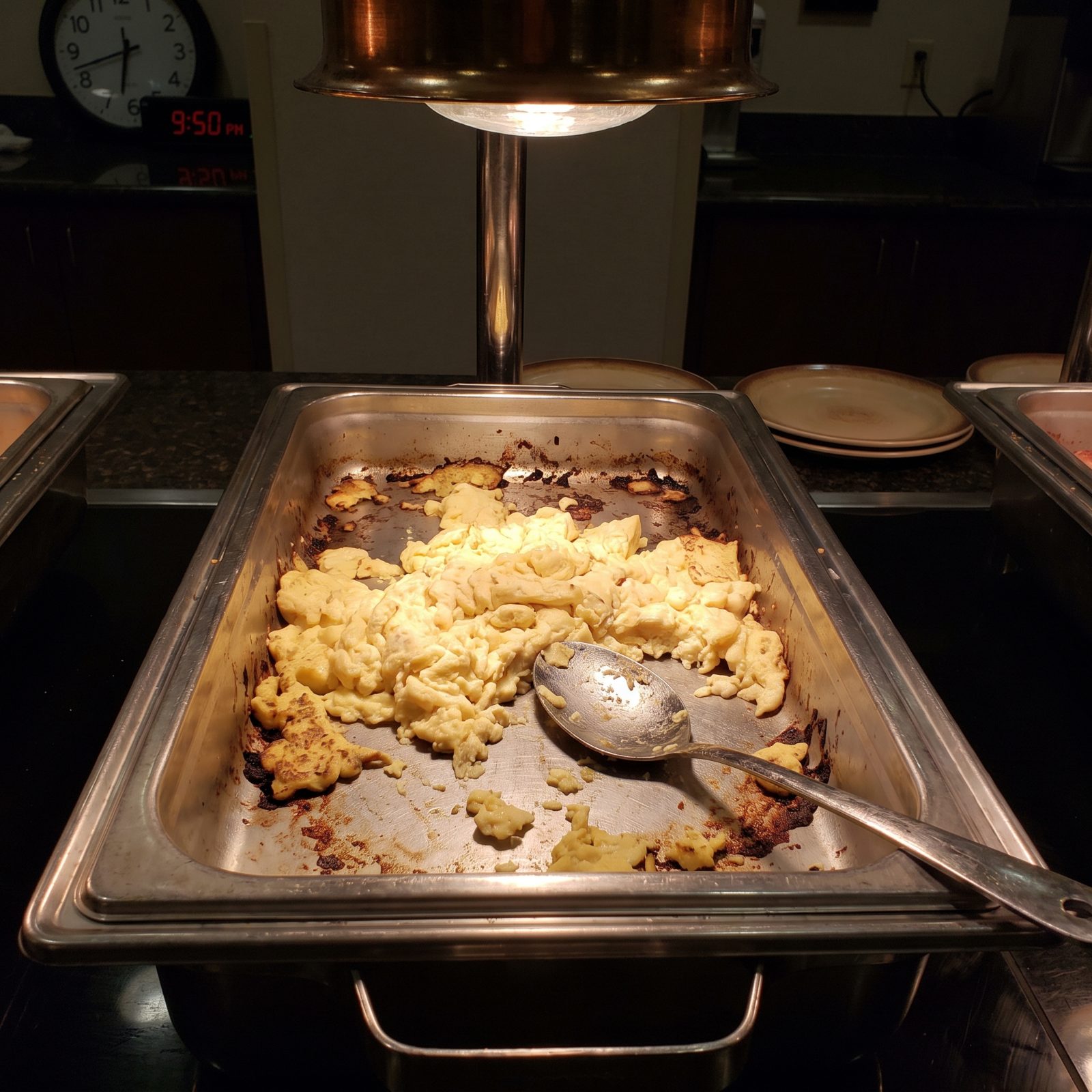 Buffet Scrambled Eggs Near Closing Time