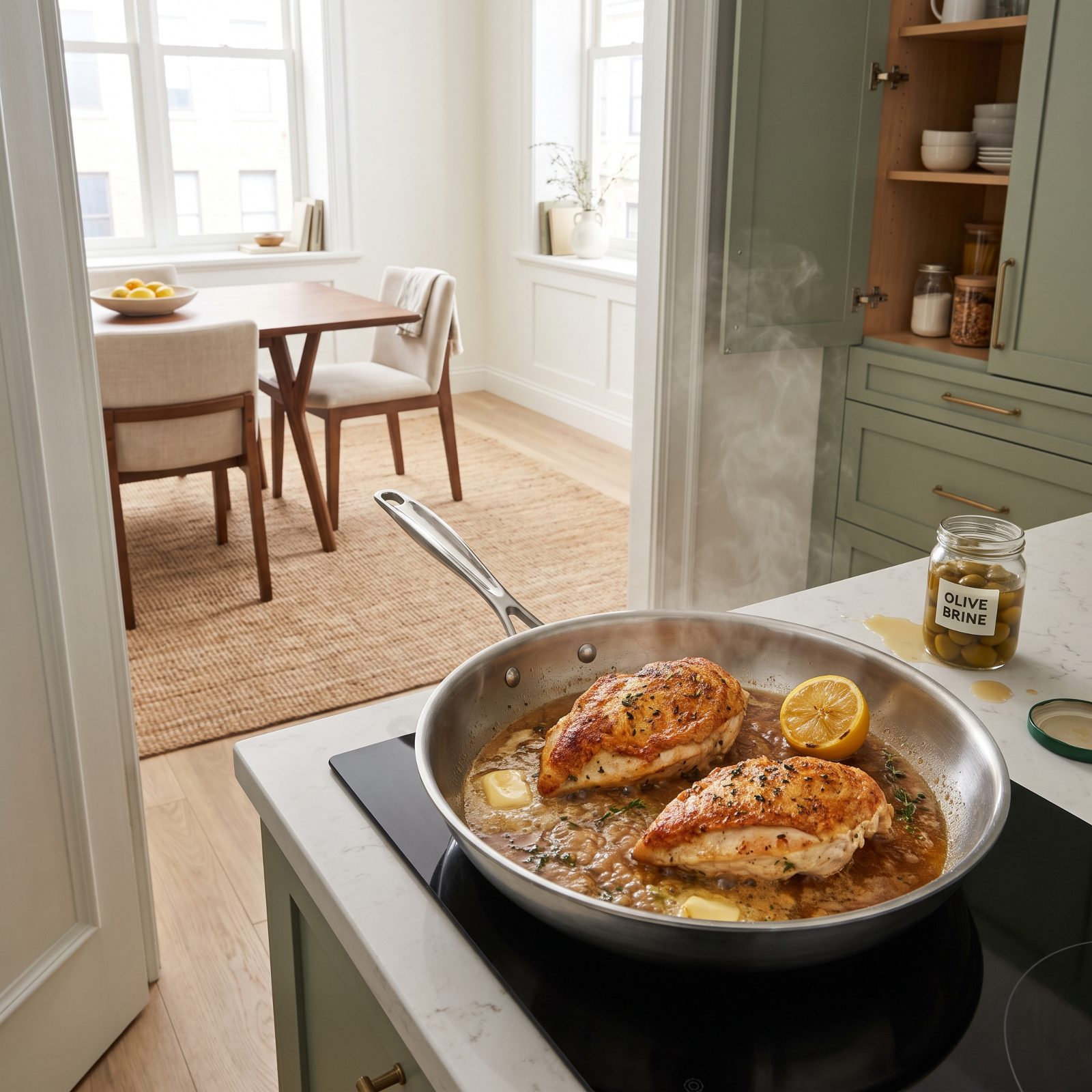 Build a Sharp Pan Sauce With Olive Brine
