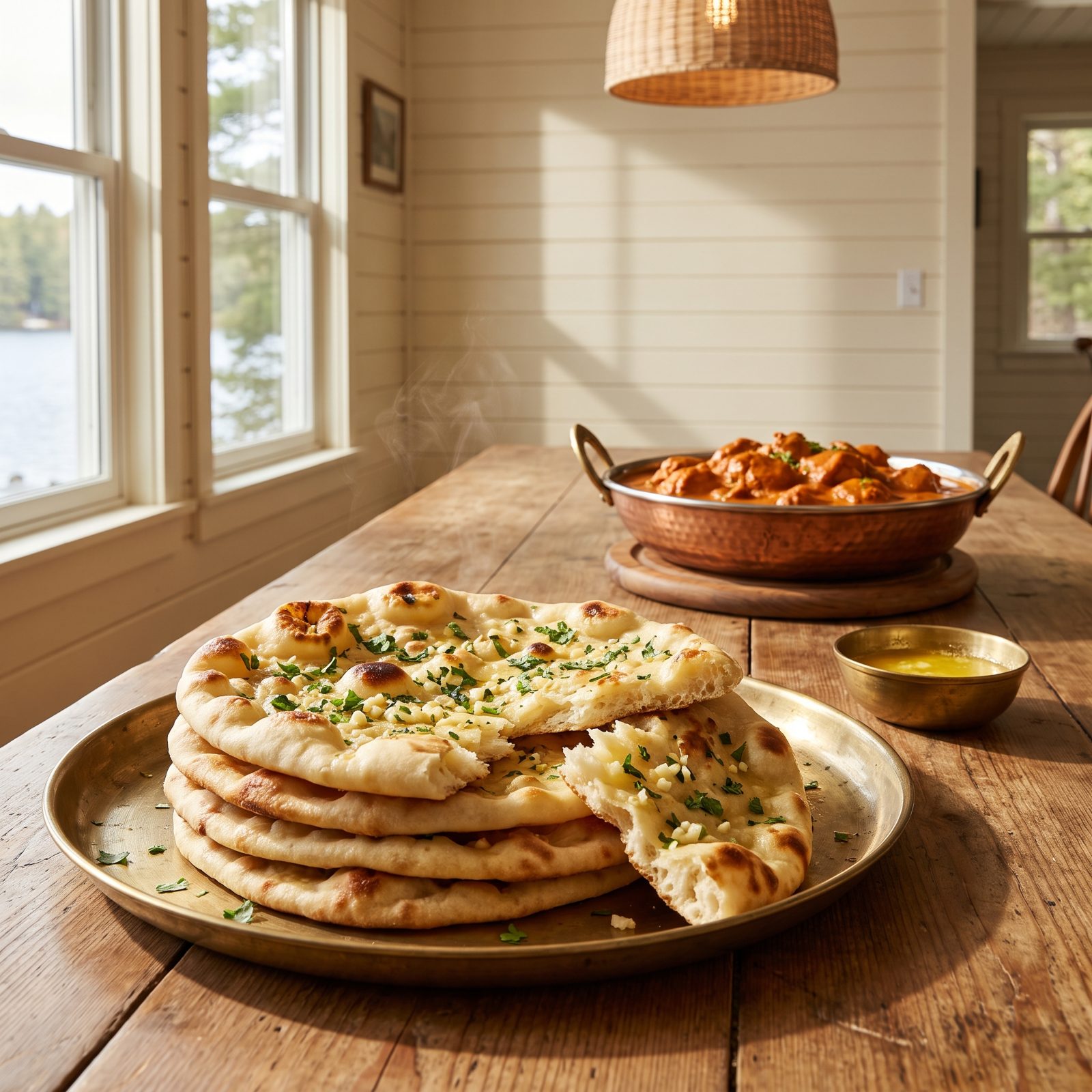 Butter Chicken Upstaged by Garlic Naan