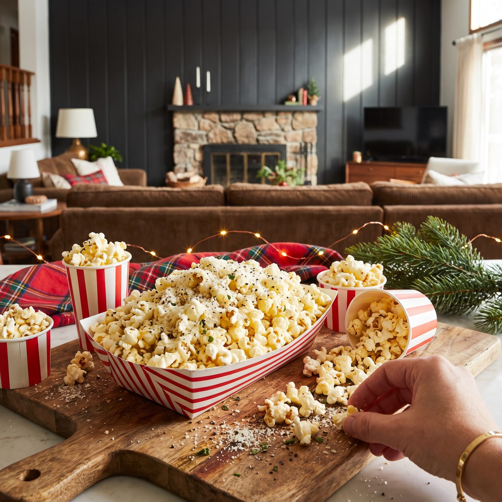 Buttered Popcorn Showered With Parmesan