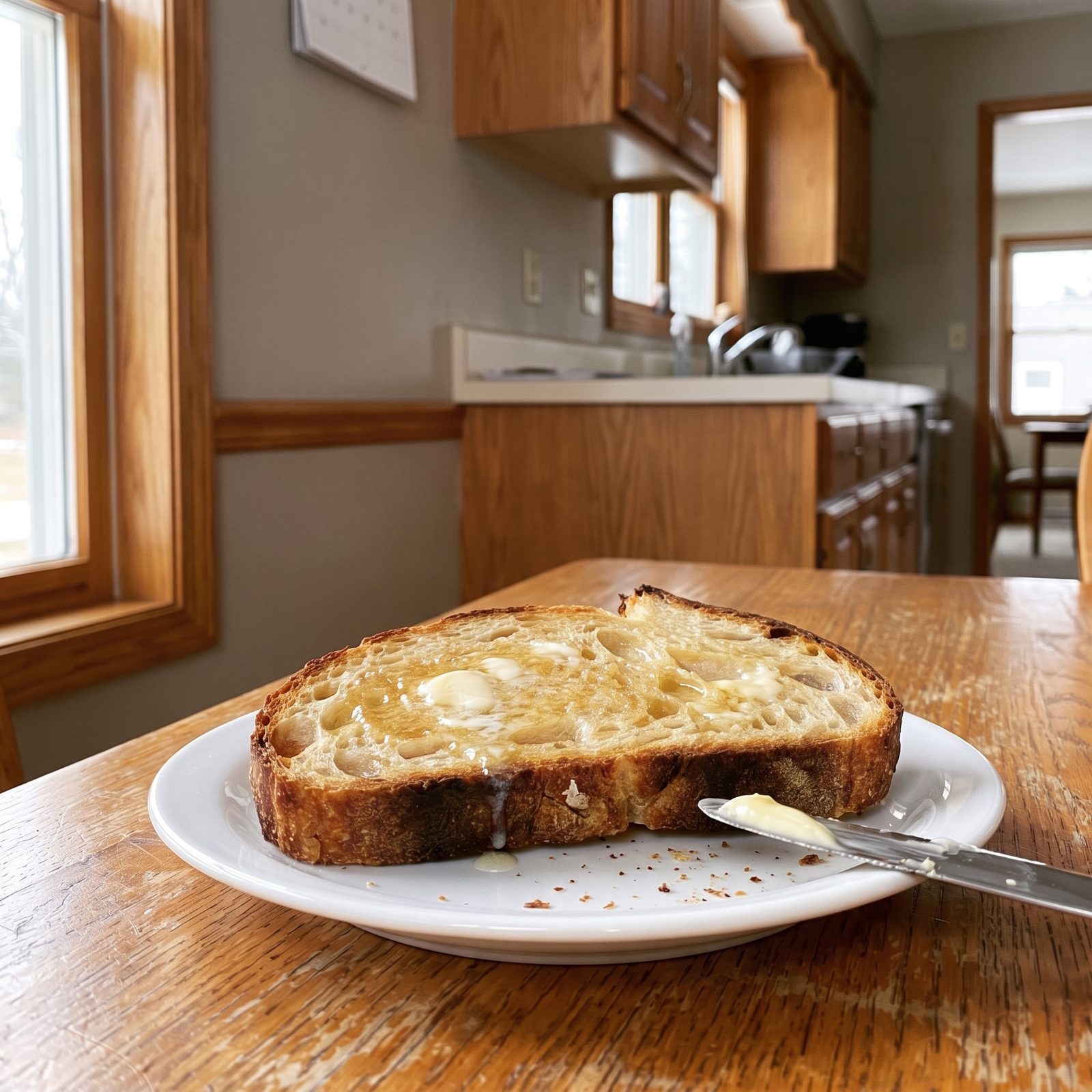 A Buttered Slice of Sourdough Toast, Corners and All