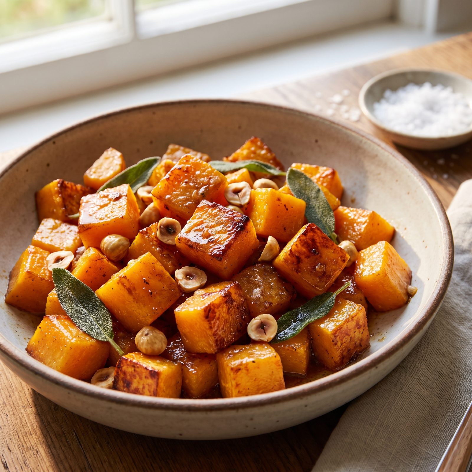Butternut Squash With Brown Butter and Hazelnuts
