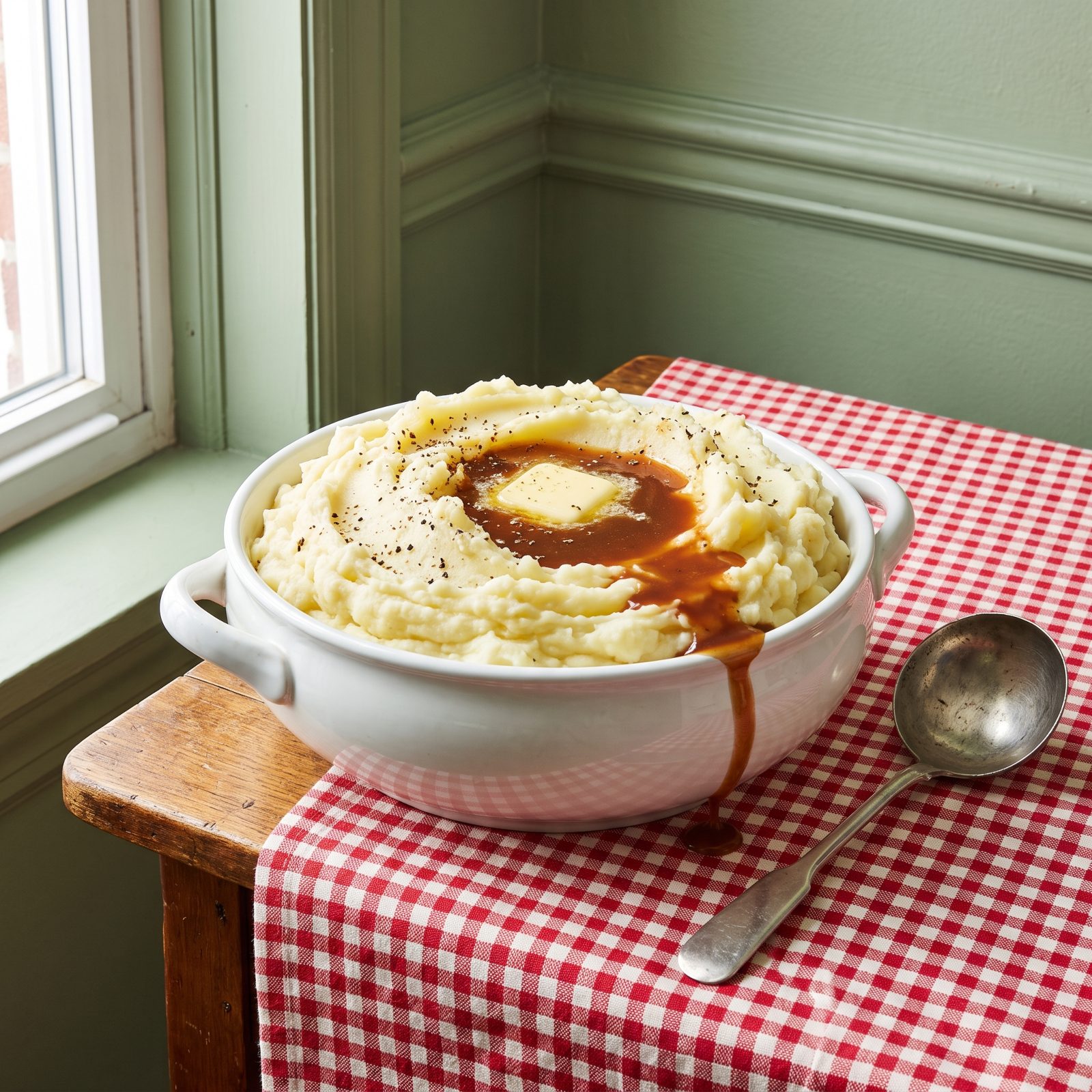 Buttery Mashed Potatoes With Pan Gravy
