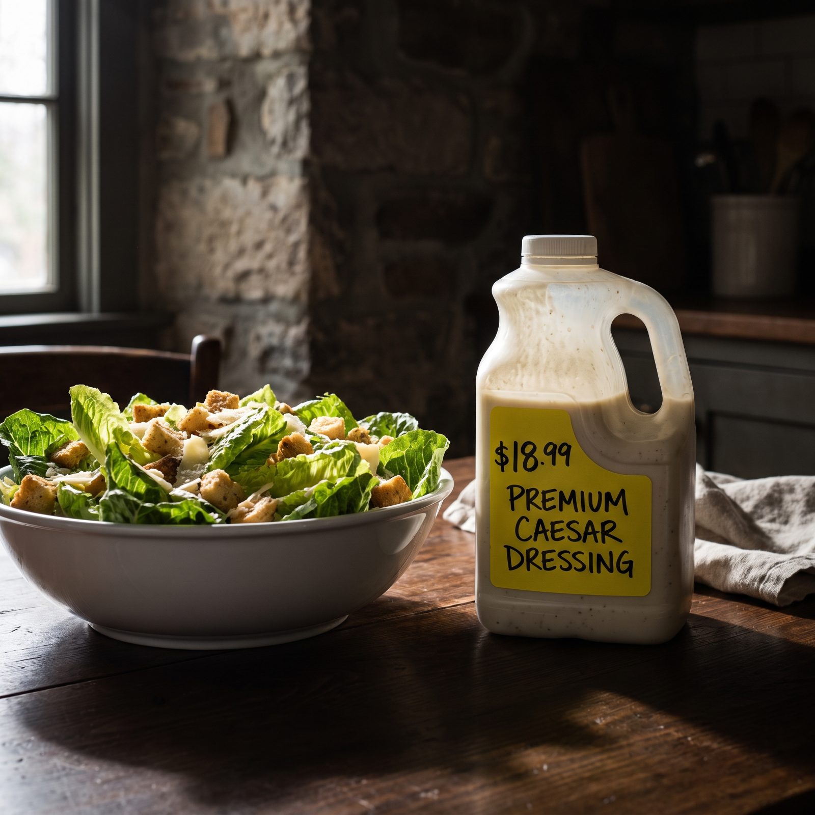 Caesar Salad With Bottled Dressing at a Premium Price