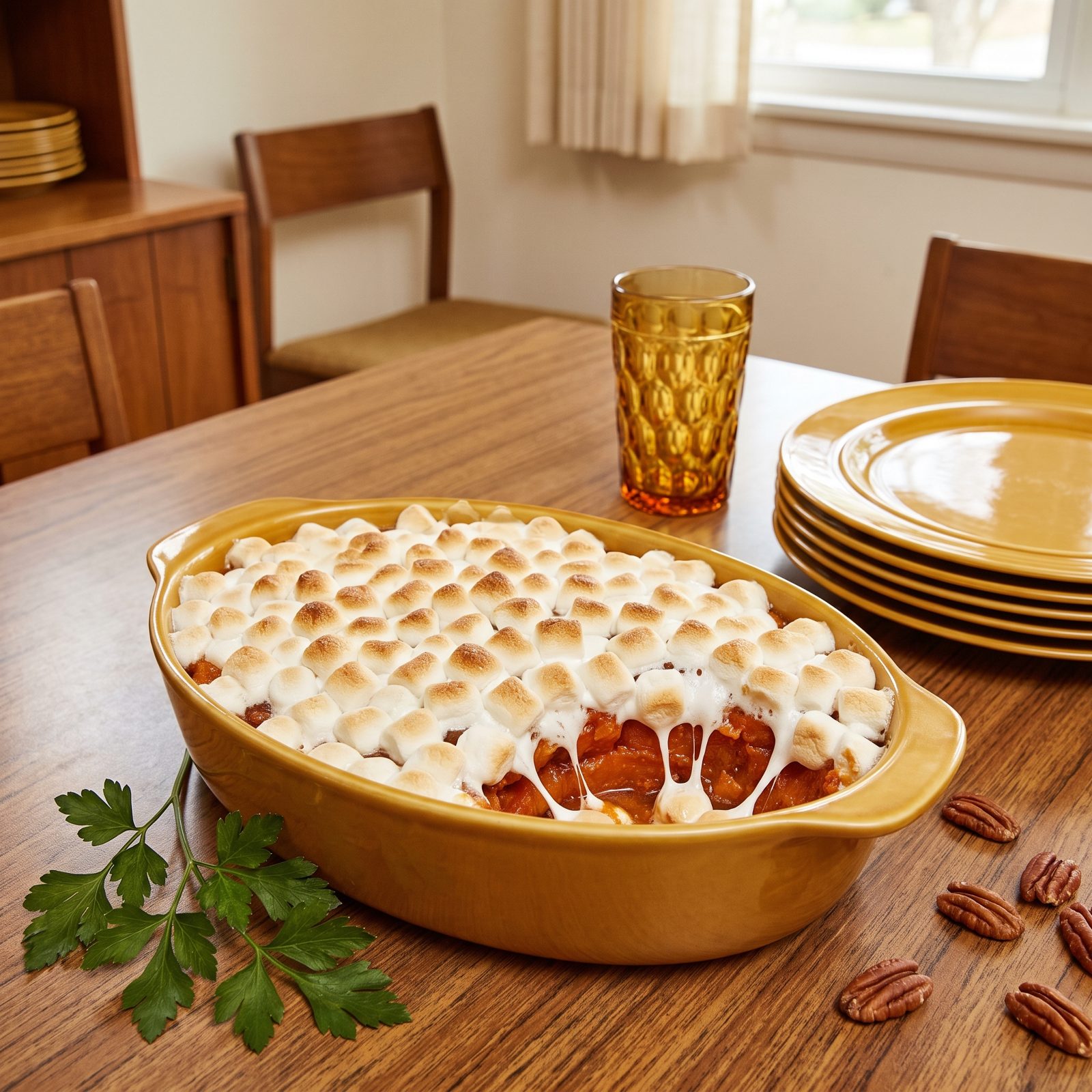 Candied Yams Topped With Marshmallows