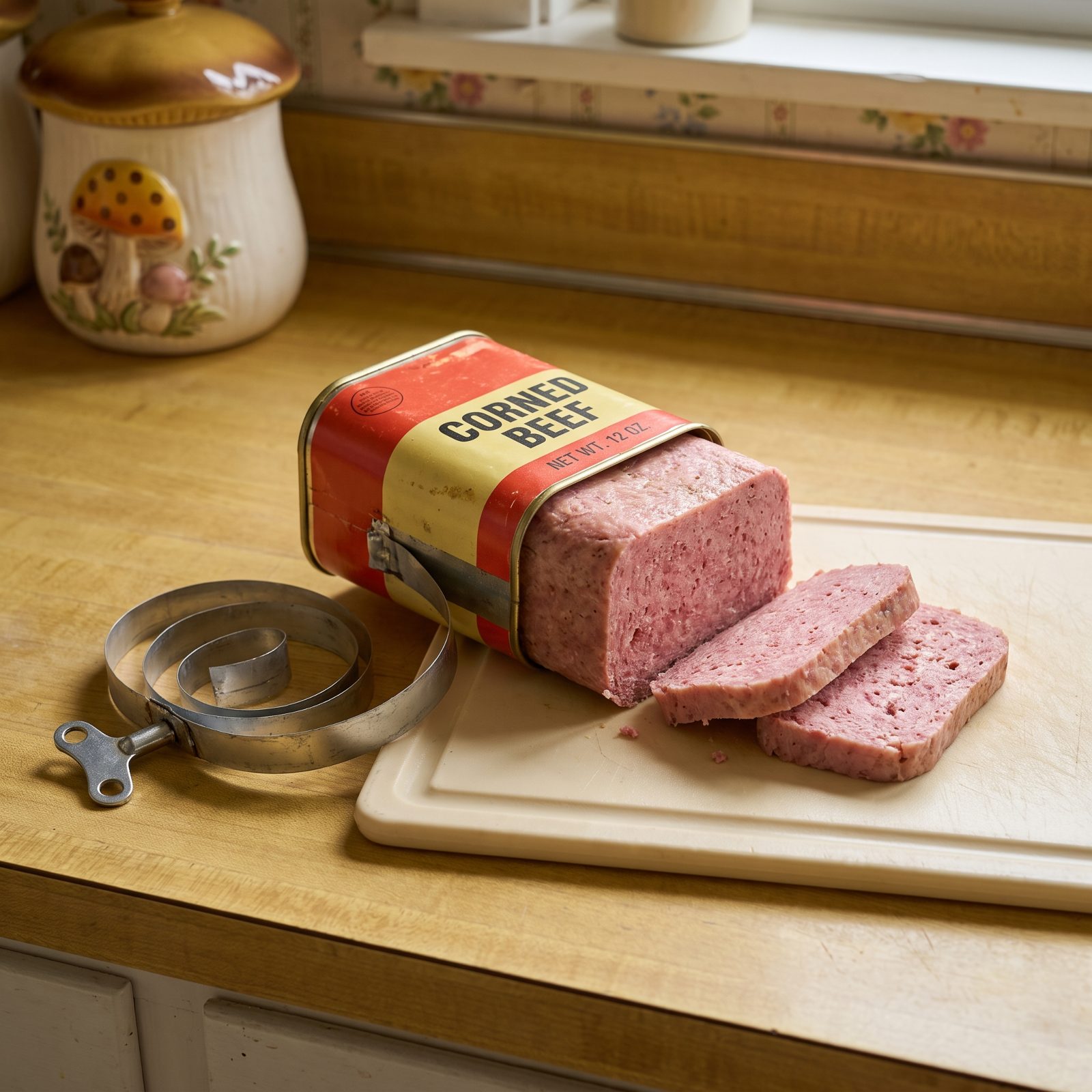 Canned Corned Beef With the Key Soldered to the Bottom