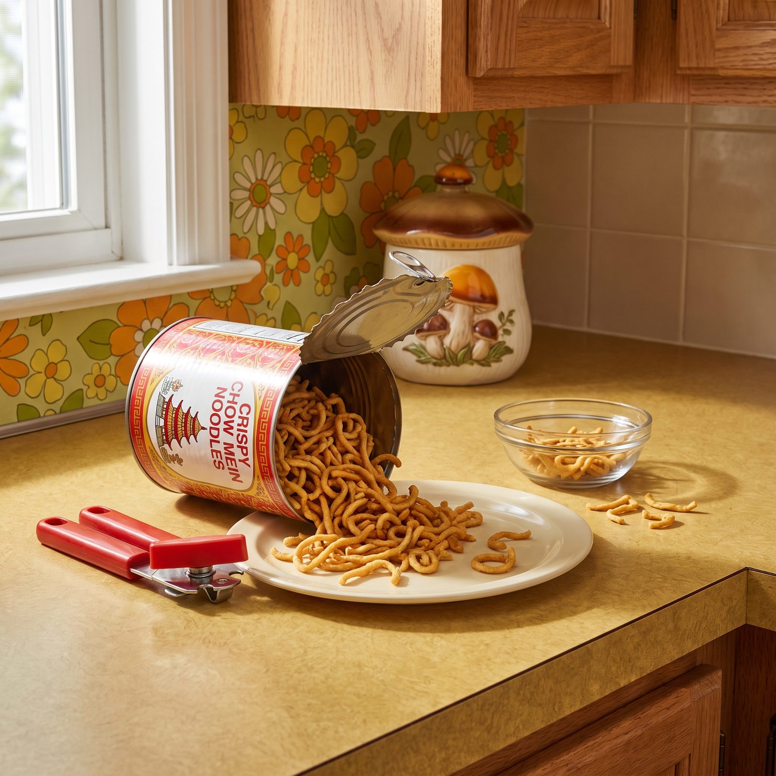 Cans of Crispy Chow Mein Noodles