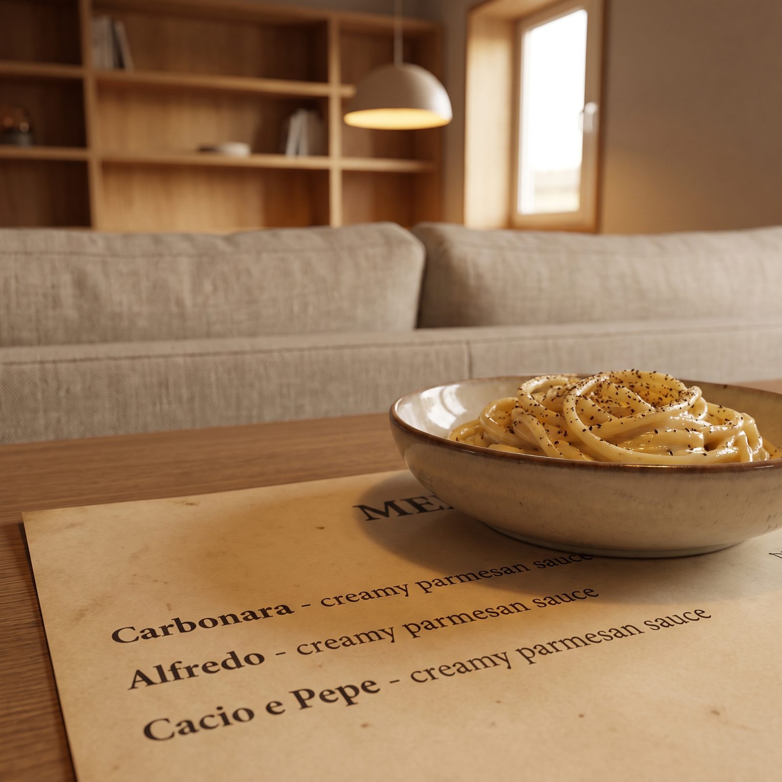 Carbonara, Alfredo and Cacio e Pepe All Described as 'Creamy Parmesan Sauce'