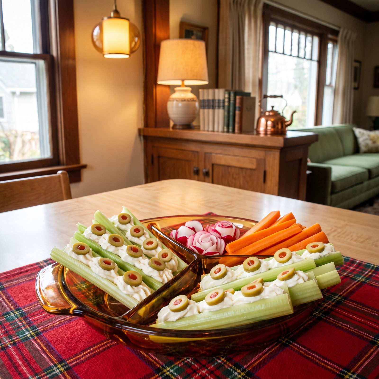 Celery Boats Stuffed With Cream Cheese and Olives