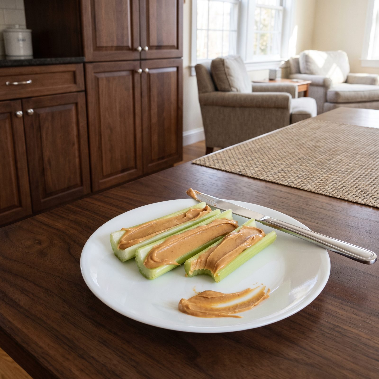 Celery Sticks Loaded With Peanut Butter
