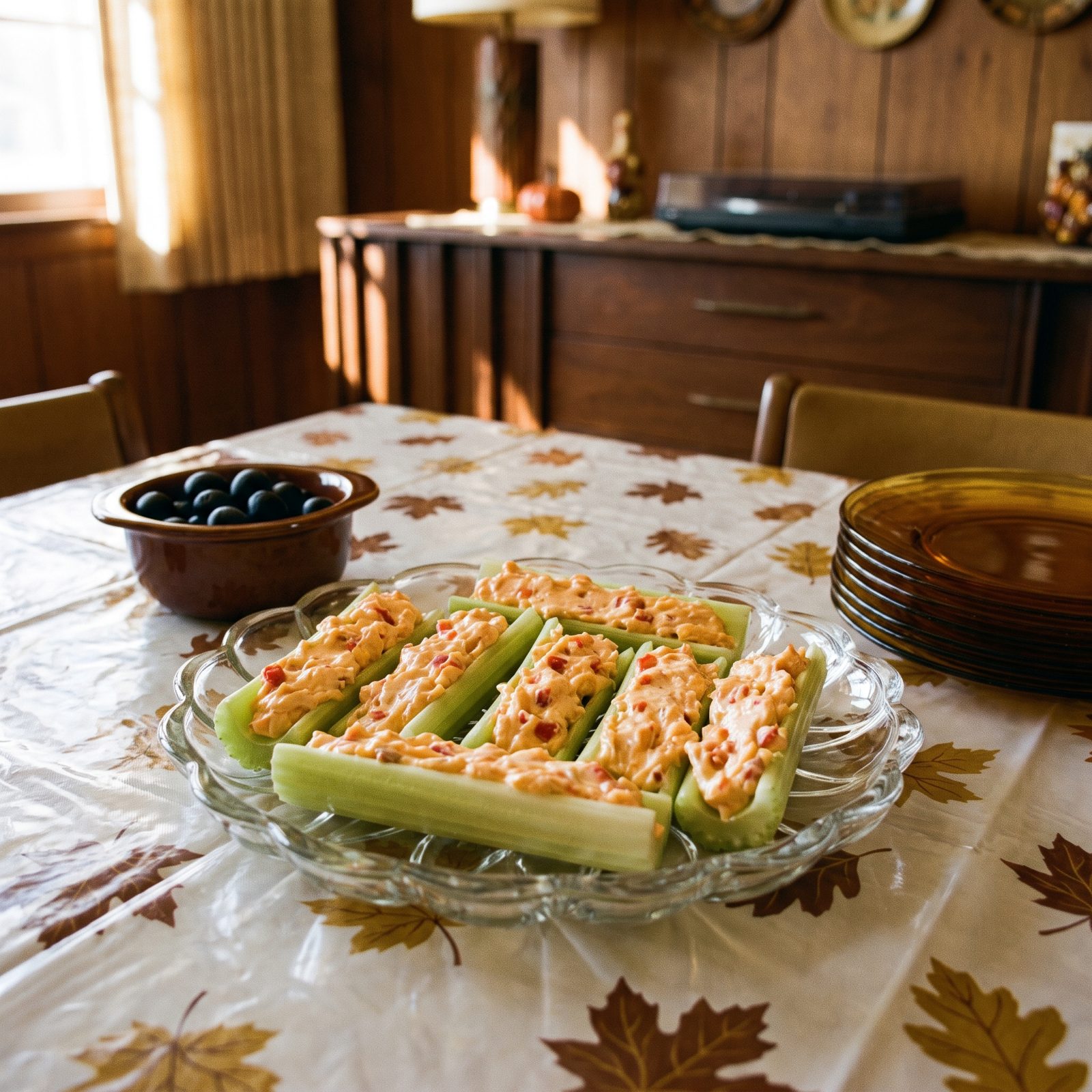 Celery Sticks Stuffed with Pimento Cheese