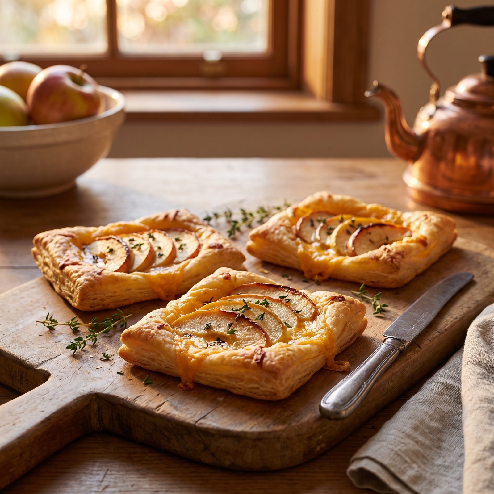 Cheddar-Apple Tartlets With Thyme