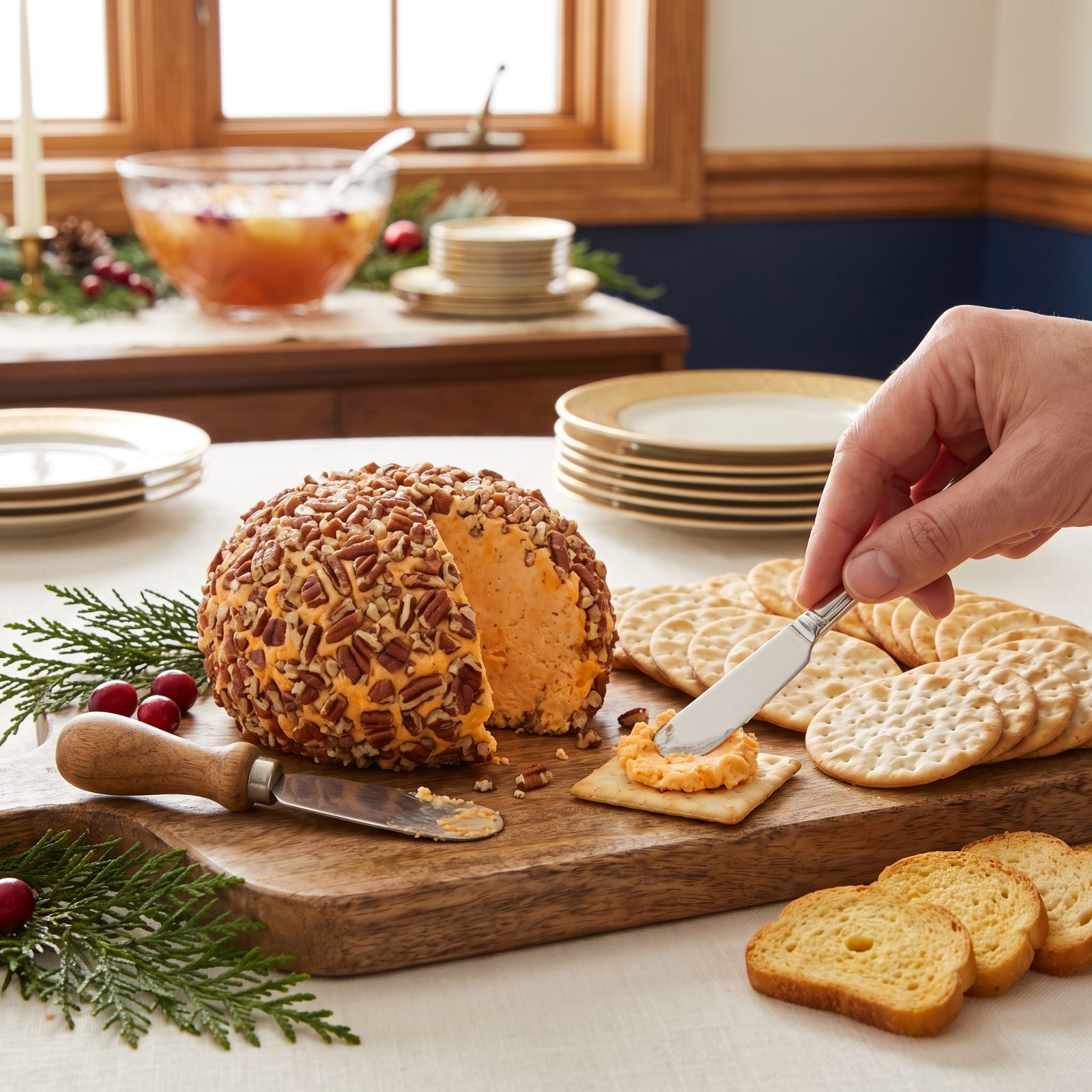 Cheddar Cheese Ball With Pecans: The Retro Showstopper