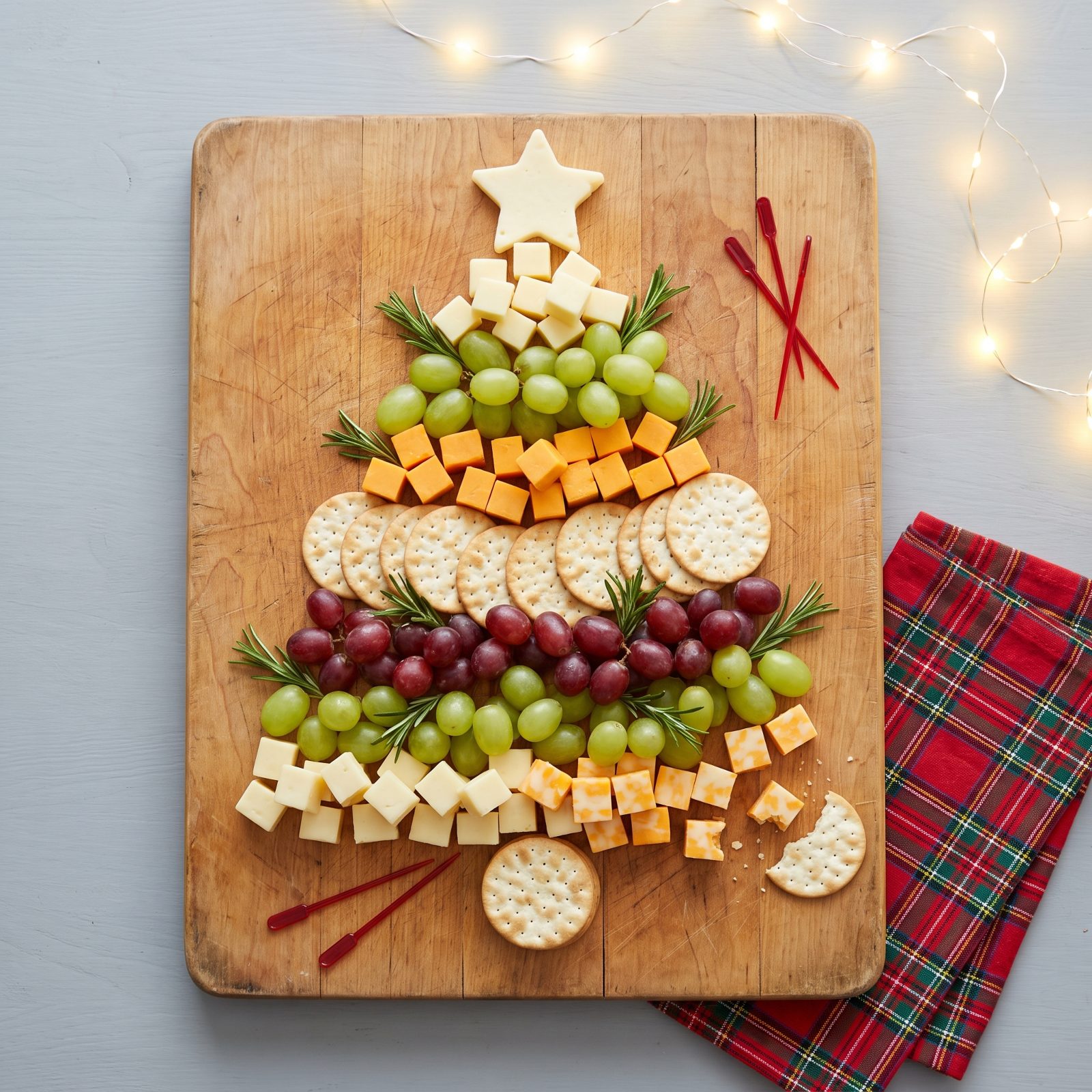 Cheese-and-Cracker Christmas Tree