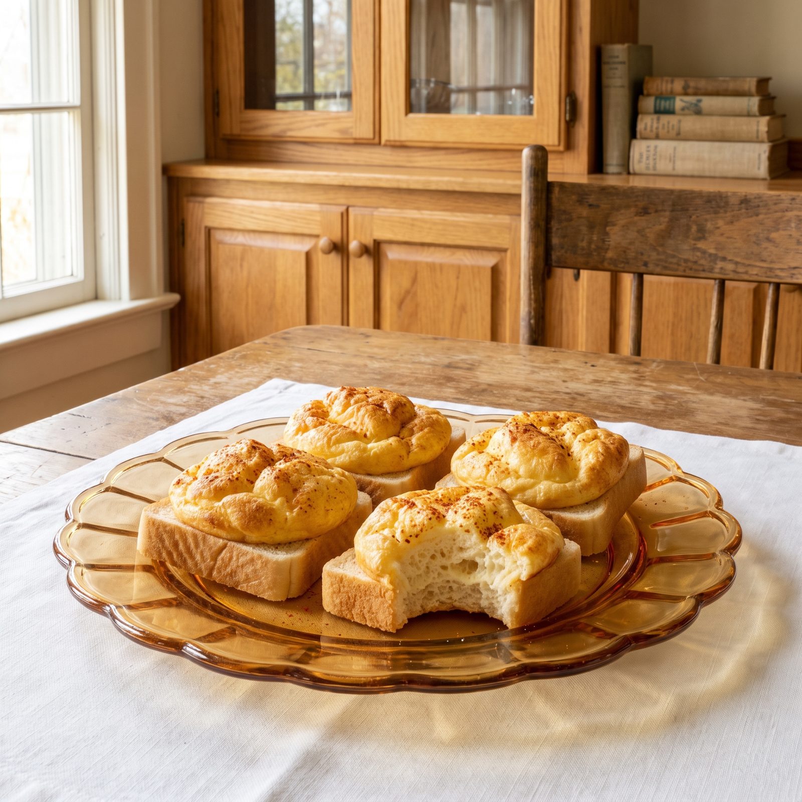 Cheese Dreams Broiled Until Puffy on White Bread