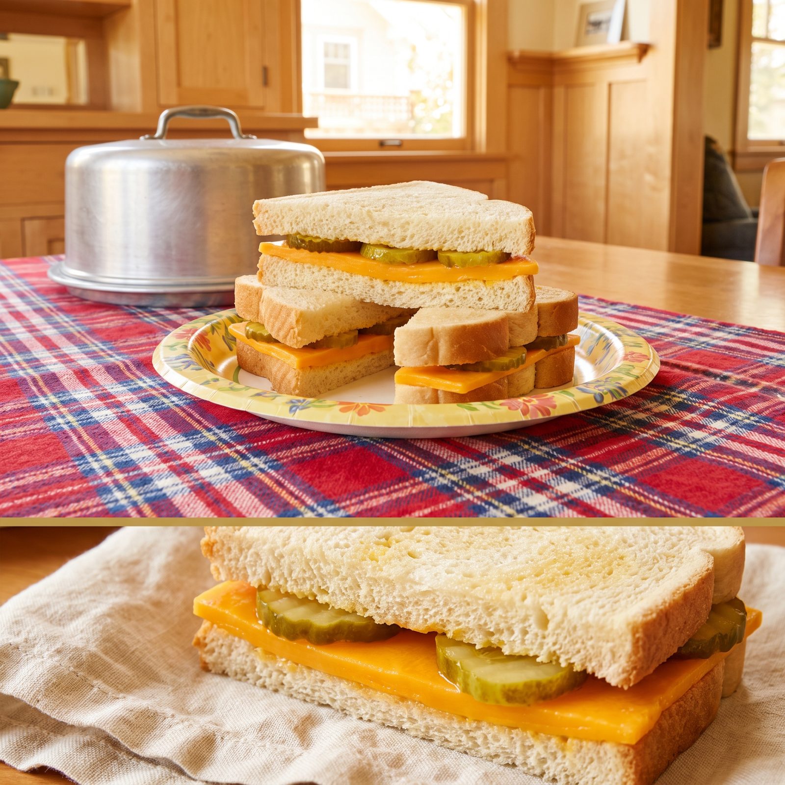 Cheese and Sweet Pickle Sandwiches