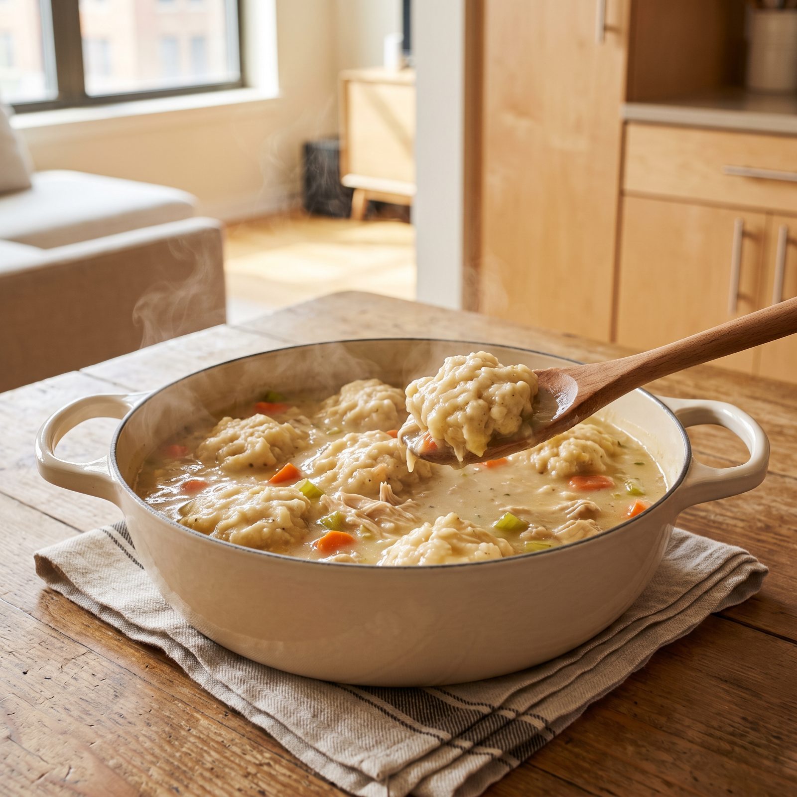Chicken and Dumplings From One Pot