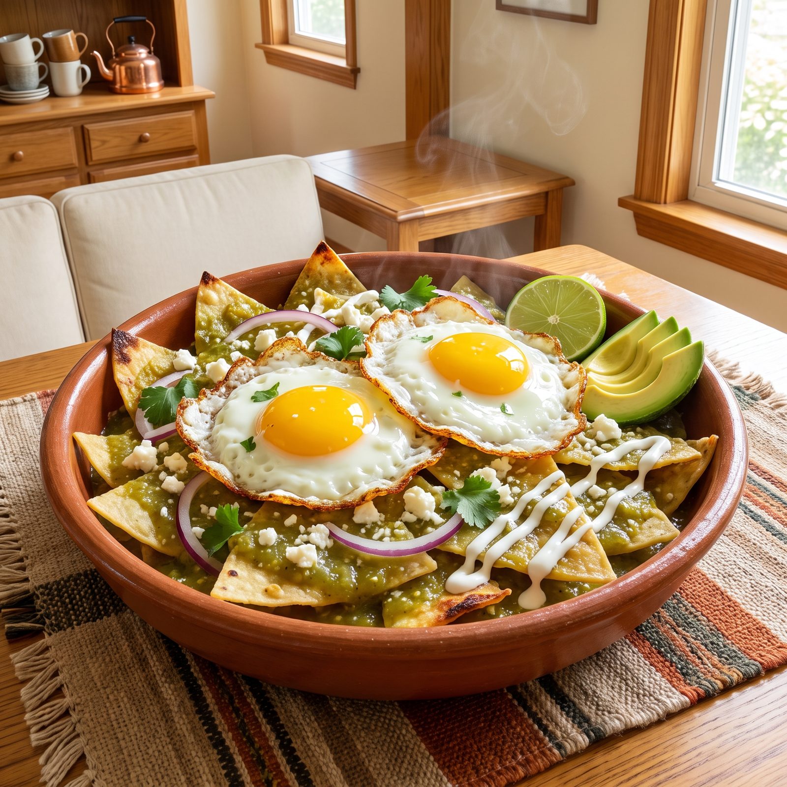 Chilaquiles Verdes With Fried Eggs