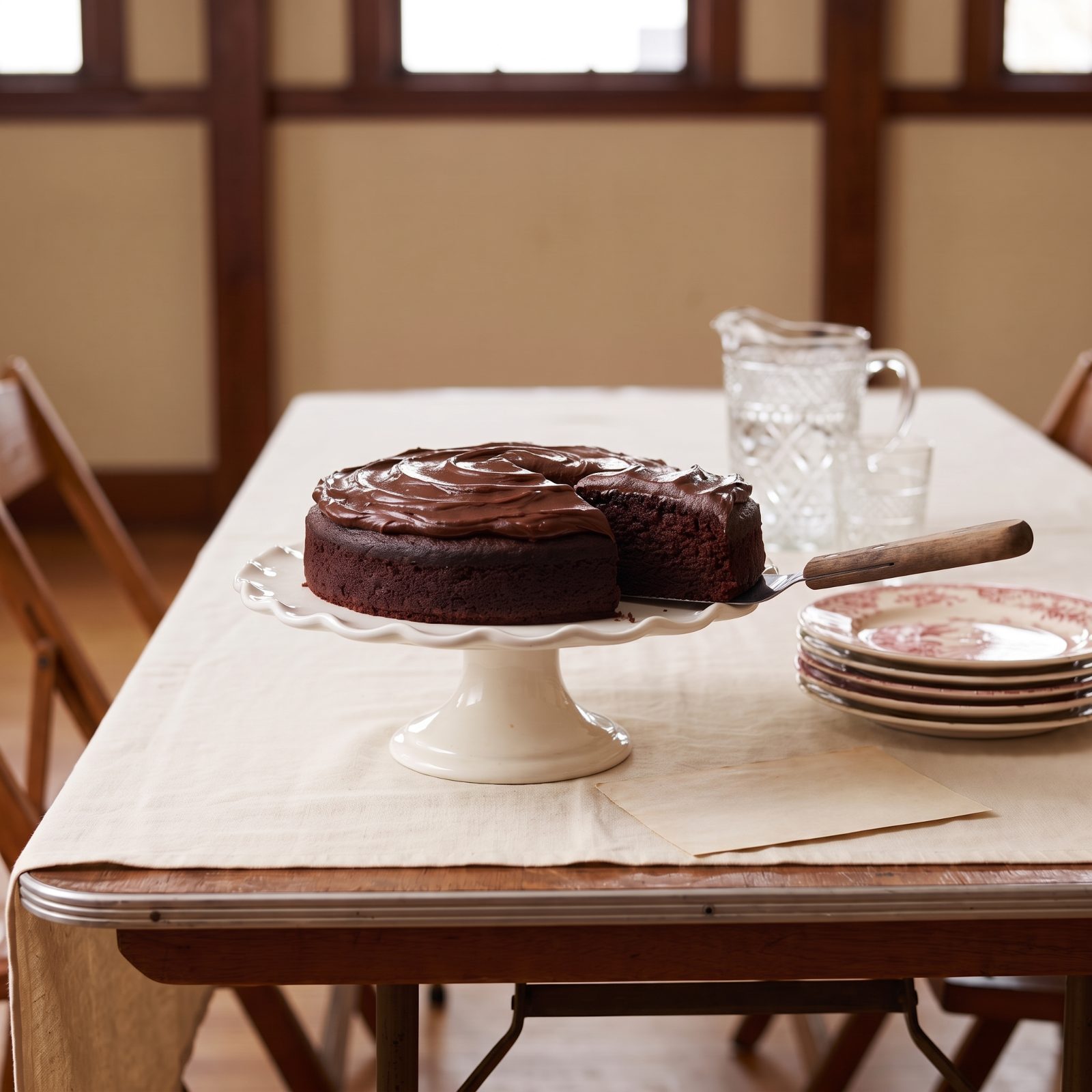 Chocolate Mayonnaise Cake With Fudge Frosting