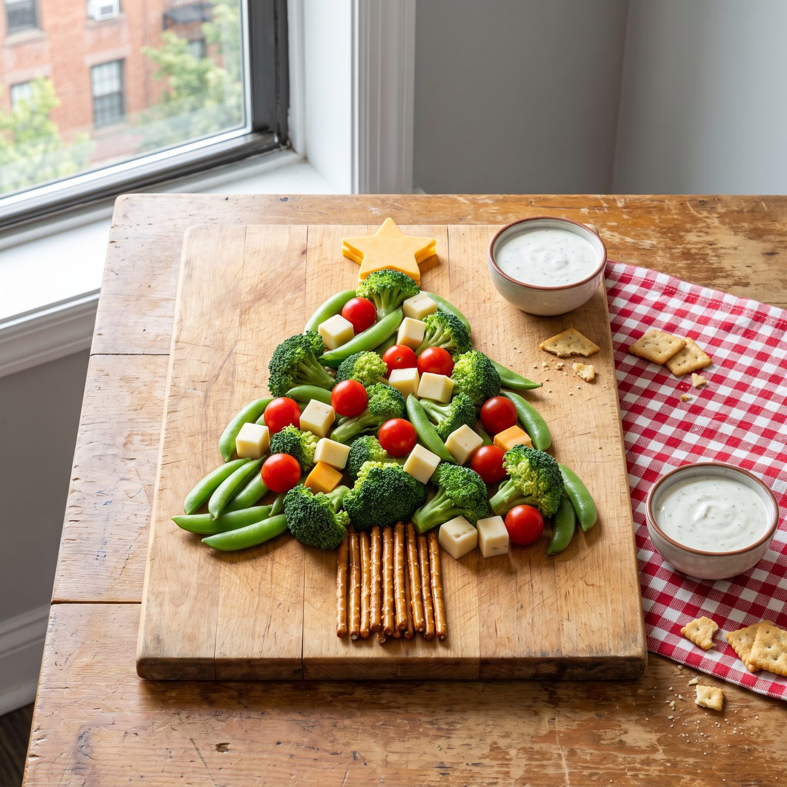 A Christmas-Tree Snack Board Built for the Kids