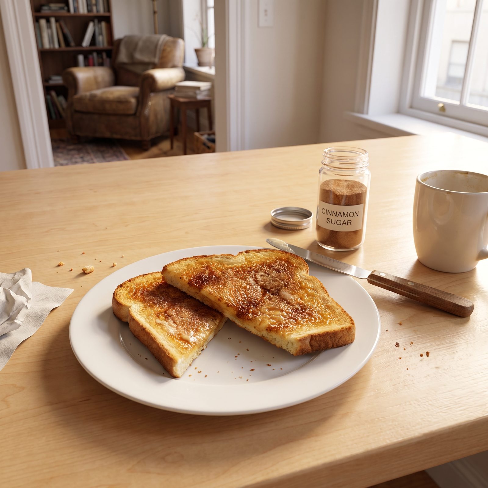 Cinnamon-Sugar Toast Made on a Rushed Morning