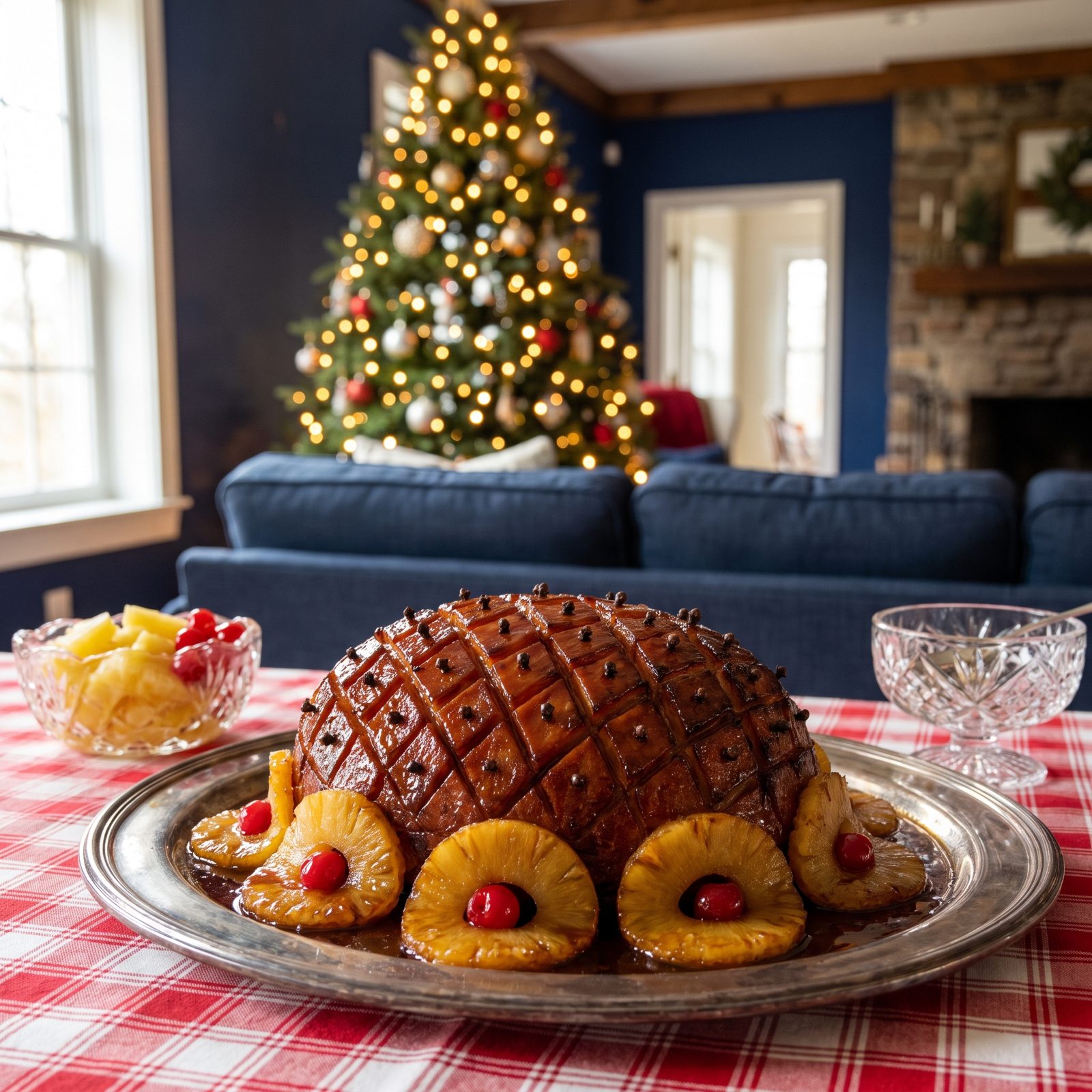 A Clove-Studded Ham Ringed With Brown-Sugar Pineapple