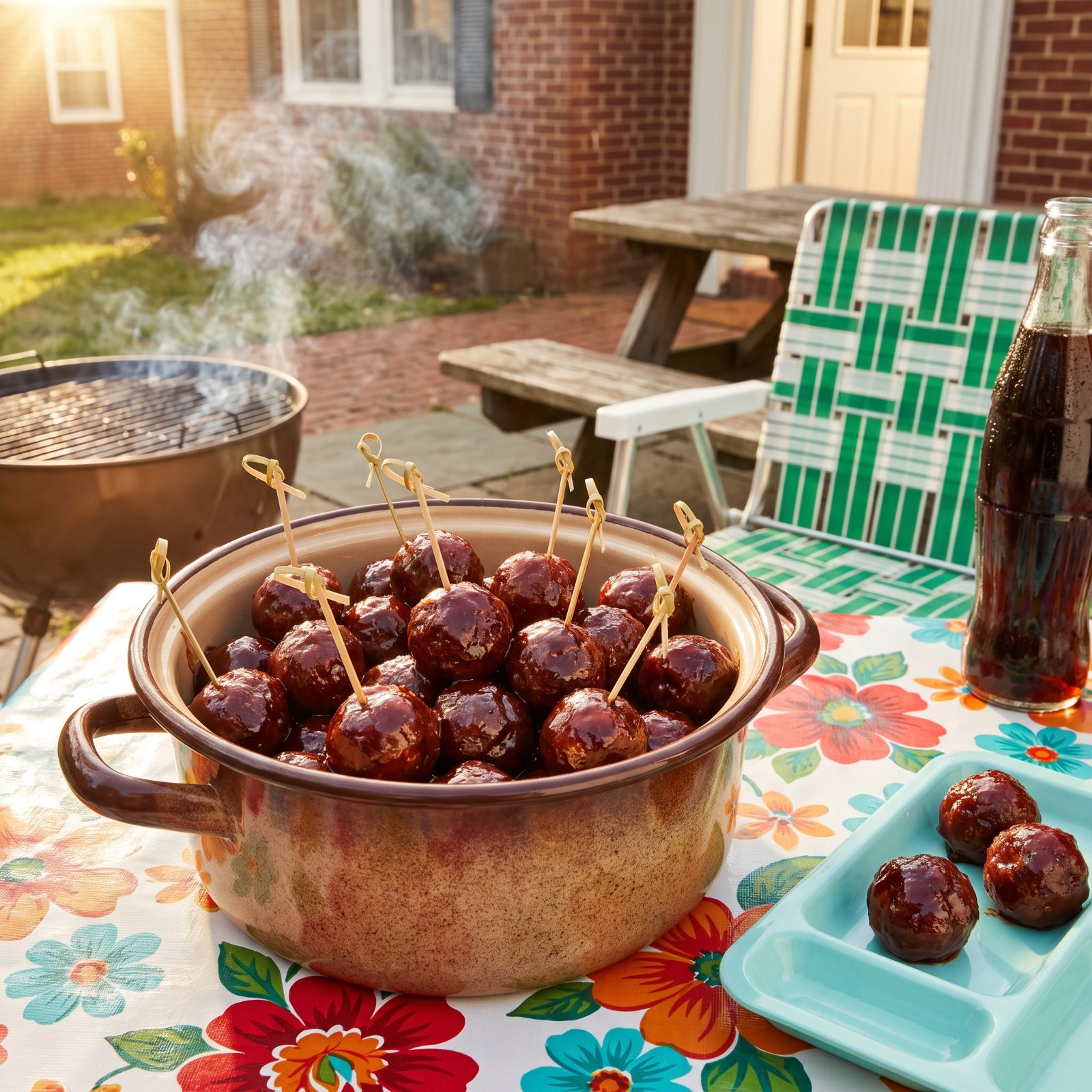 Cocktail Meatballs Glazed With Grape Jelly and Chili Sauce