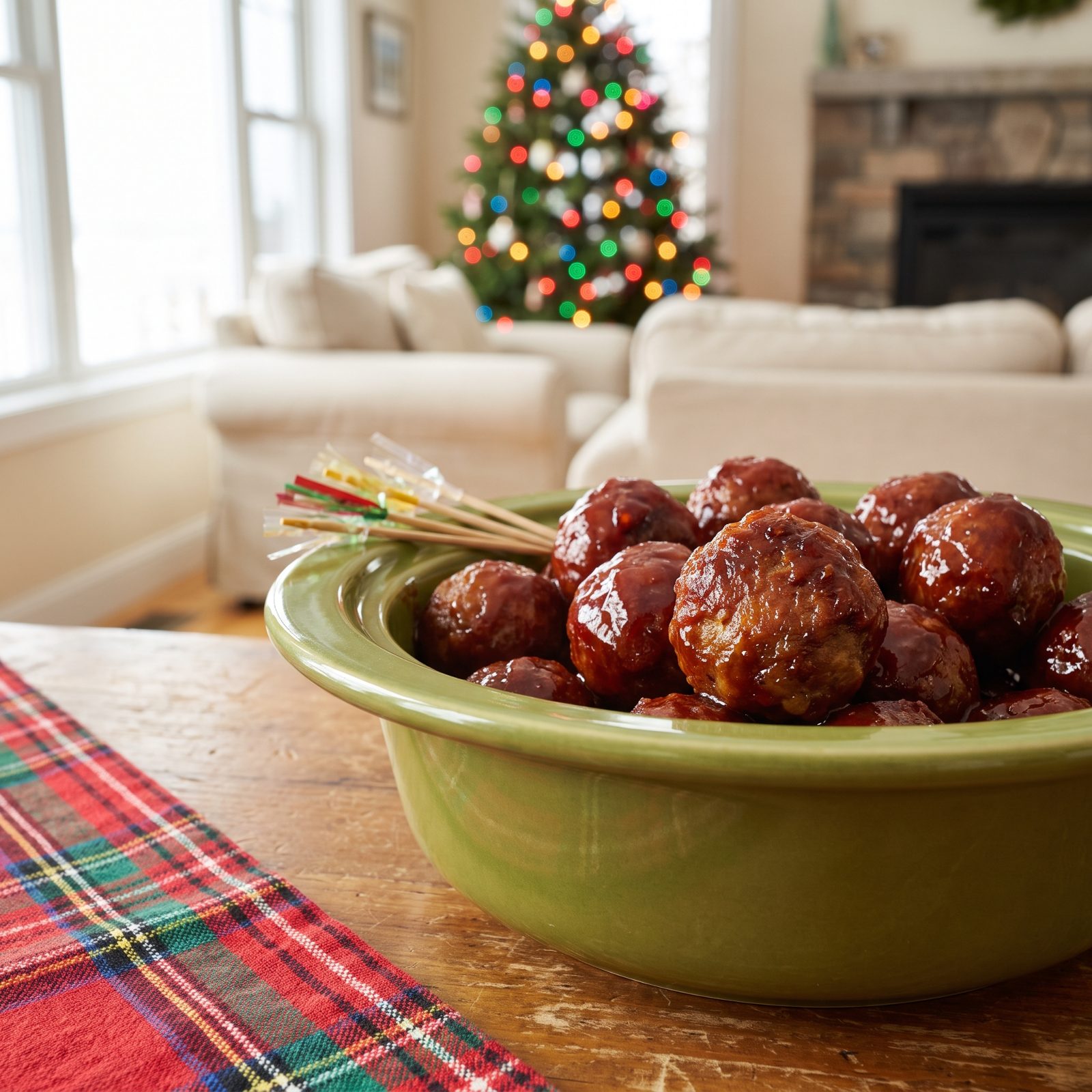 Cocktail Meatballs in a Sticky Sweet Sauce