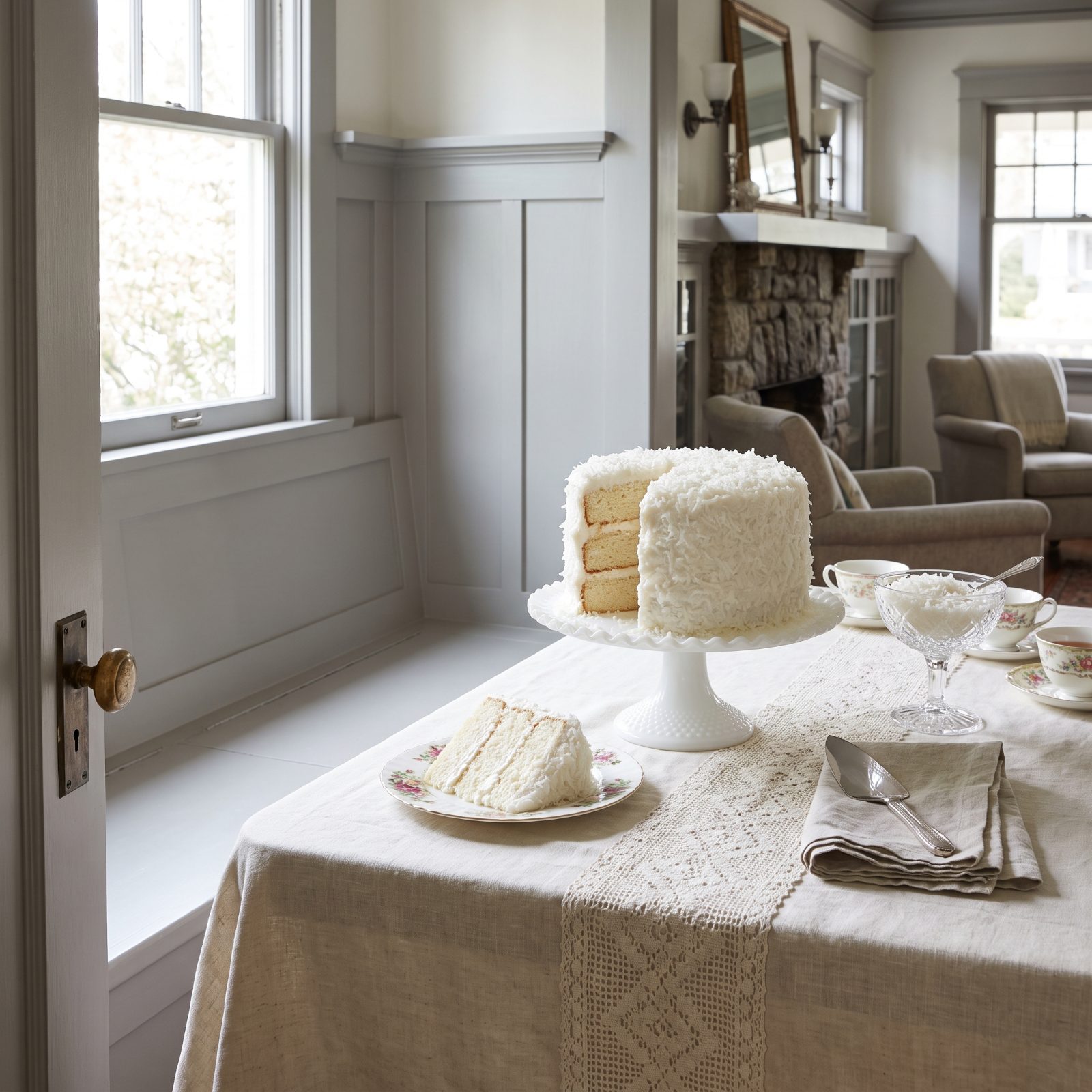 Coconut Layer Cake, The Snowy Centerpiece on the Good Stand