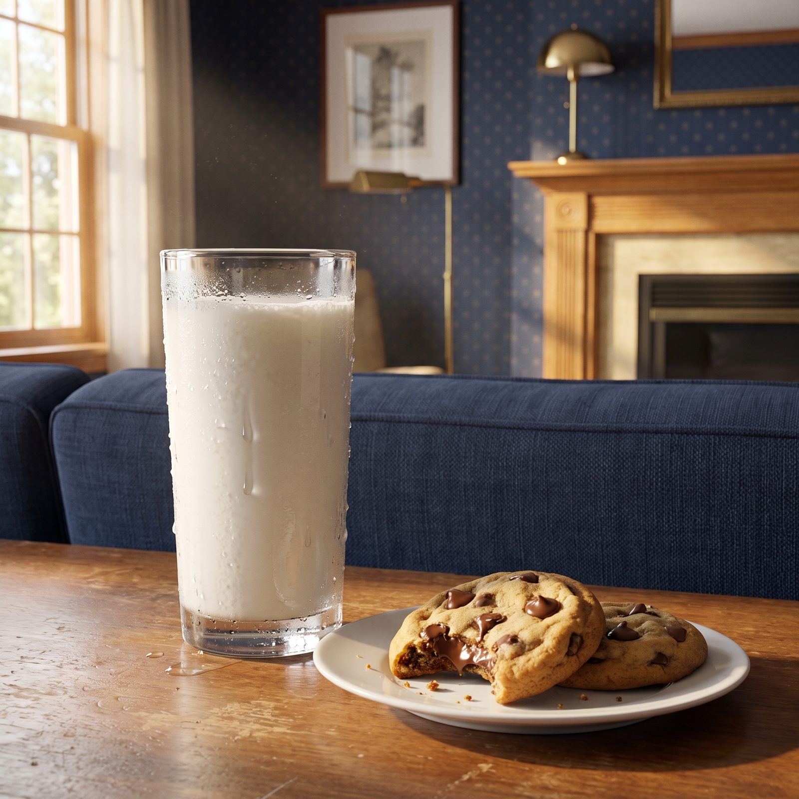 Cold Whole Milk Beside Warm Cookies