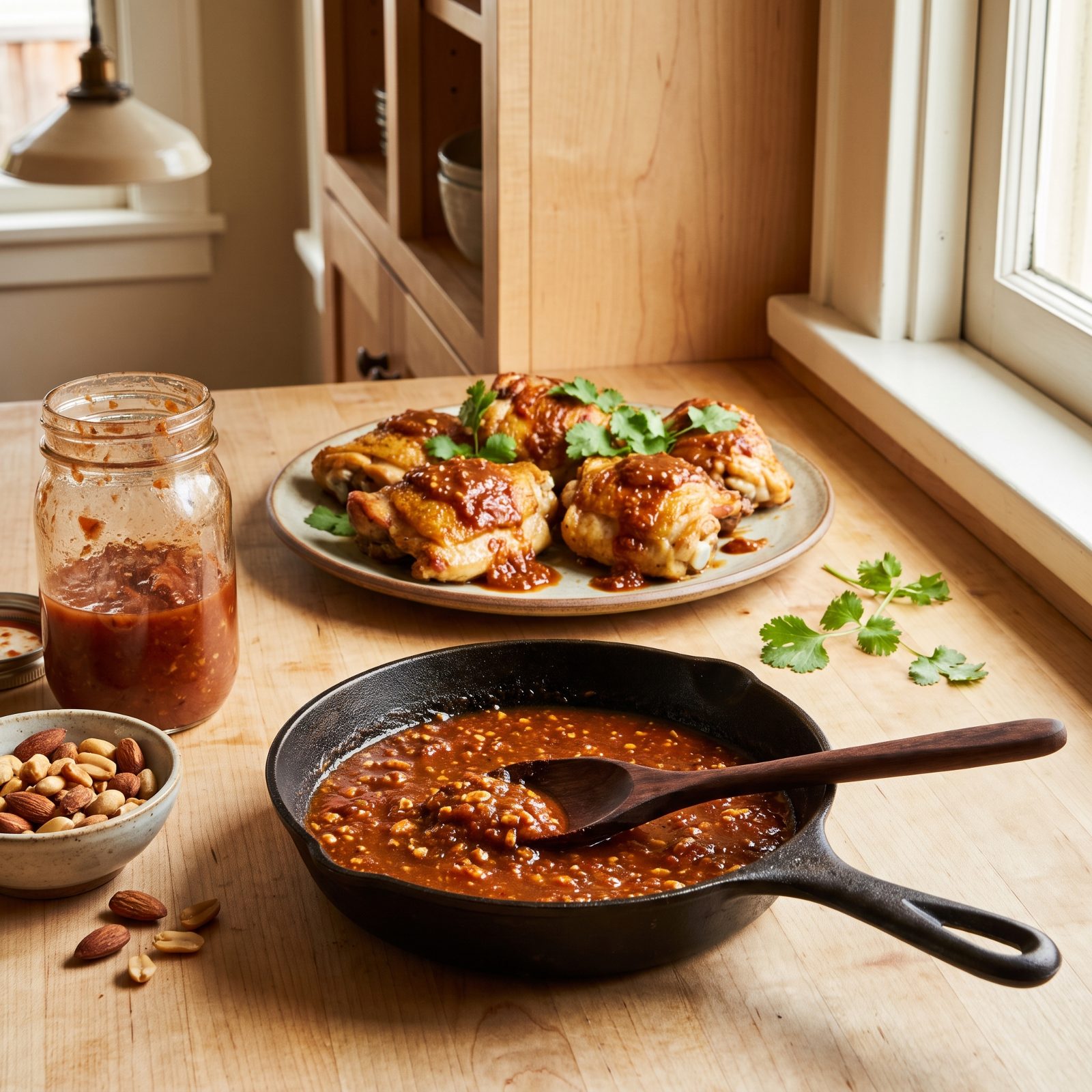 Combine Leftover Salsa and Nuts for a Skillet Sauce