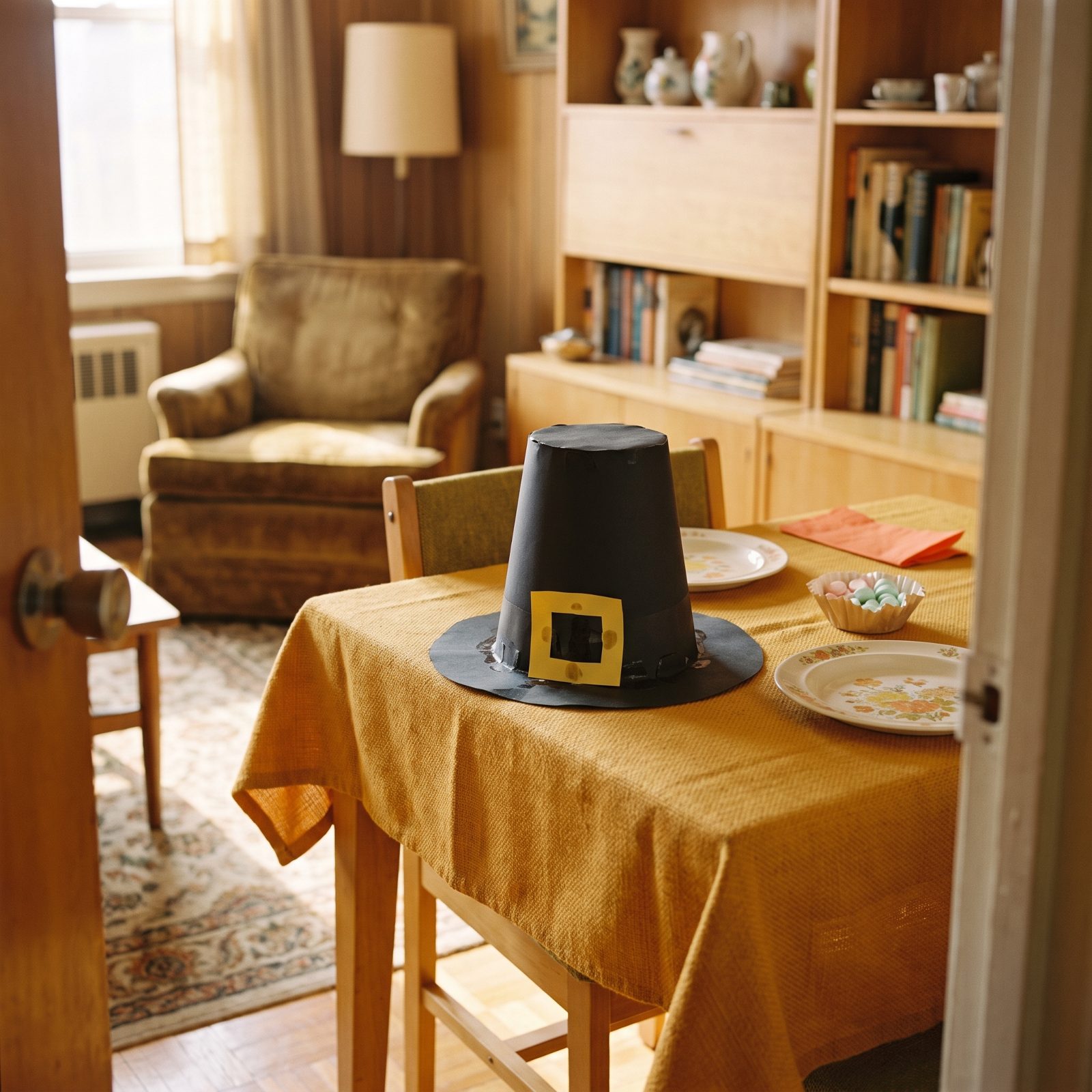 A Construction-Paper Pilgrim Hat Made at School That Week