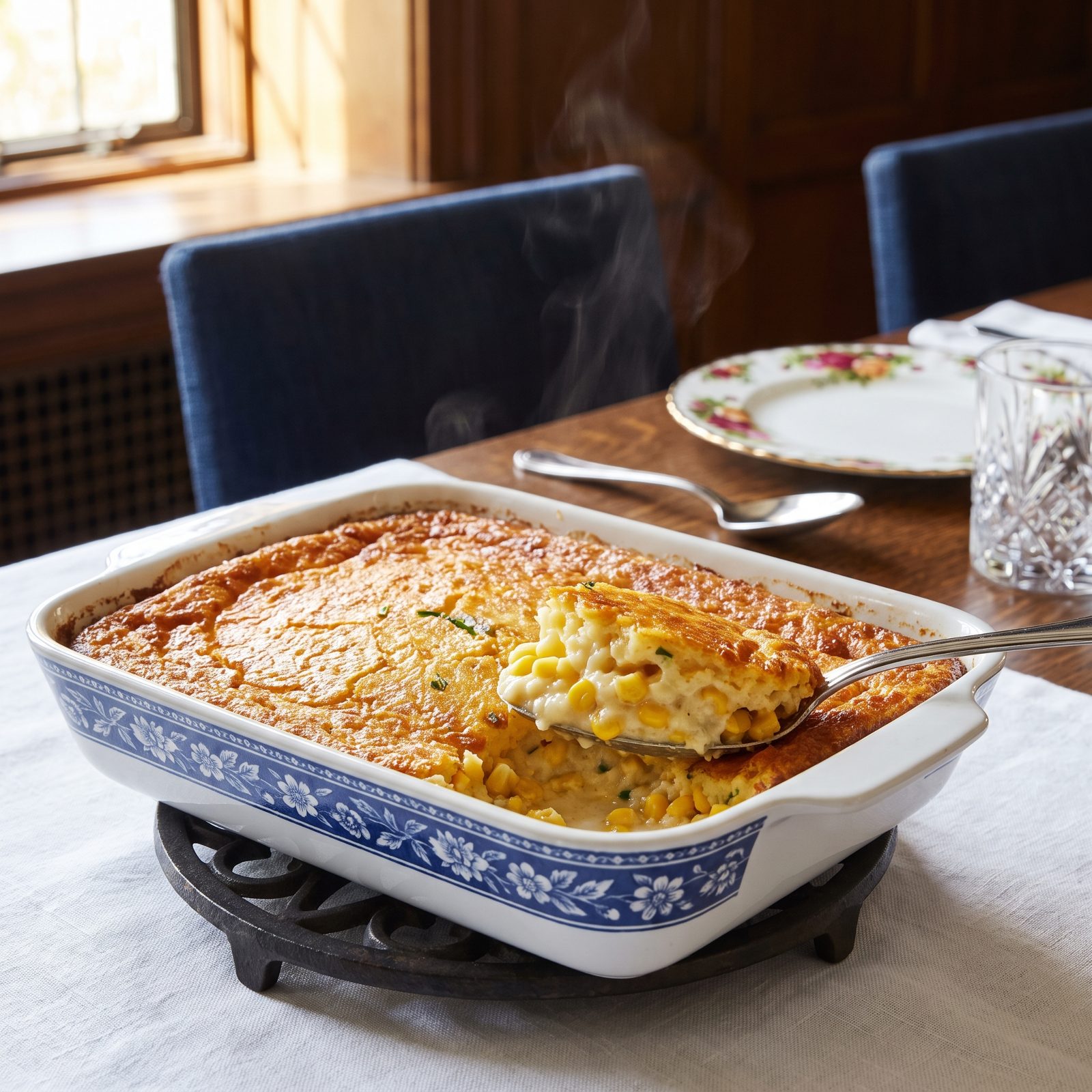 Corn Pudding Baked to a Golden, Custardy Top
