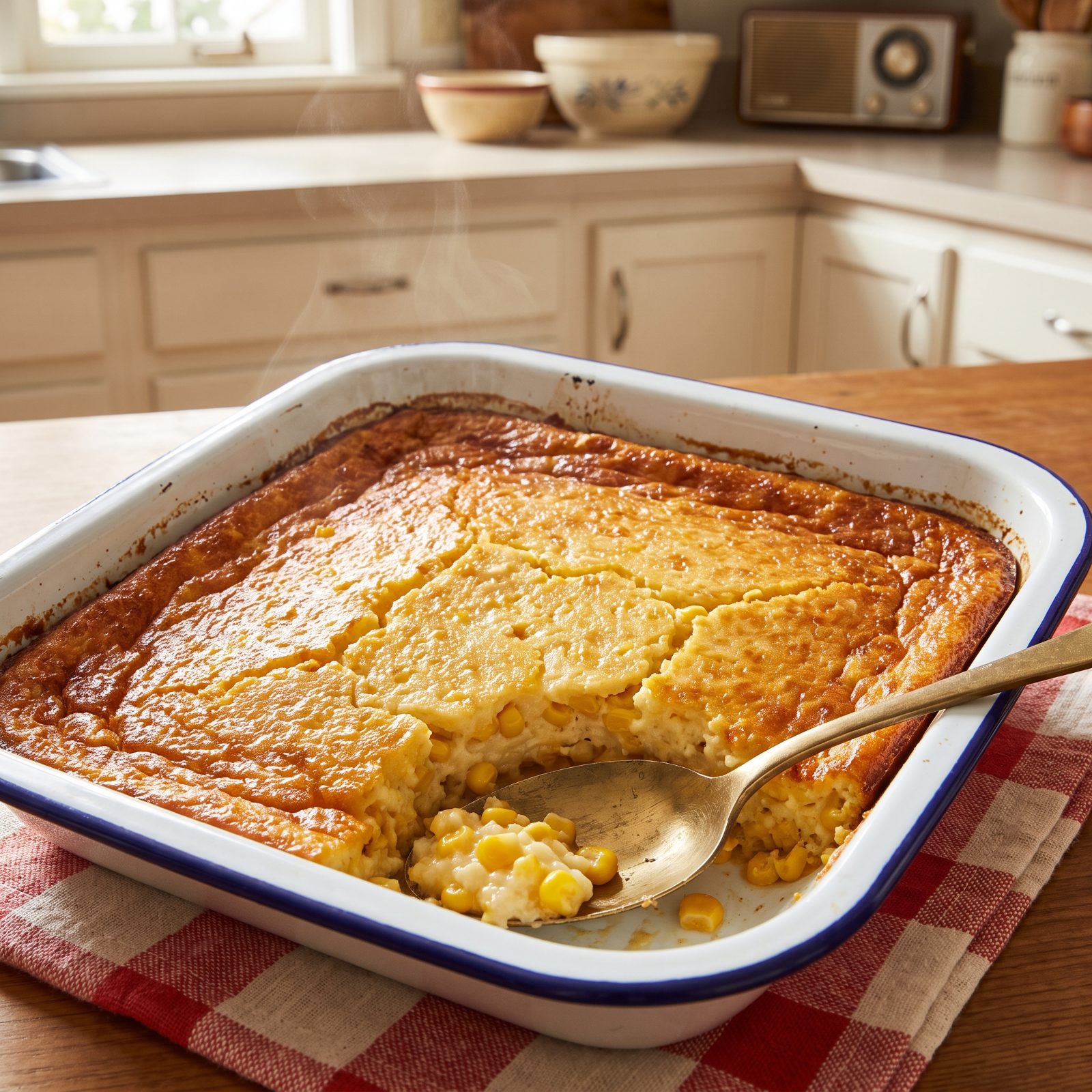 Corn Pudding With a Browned, Custardy Top