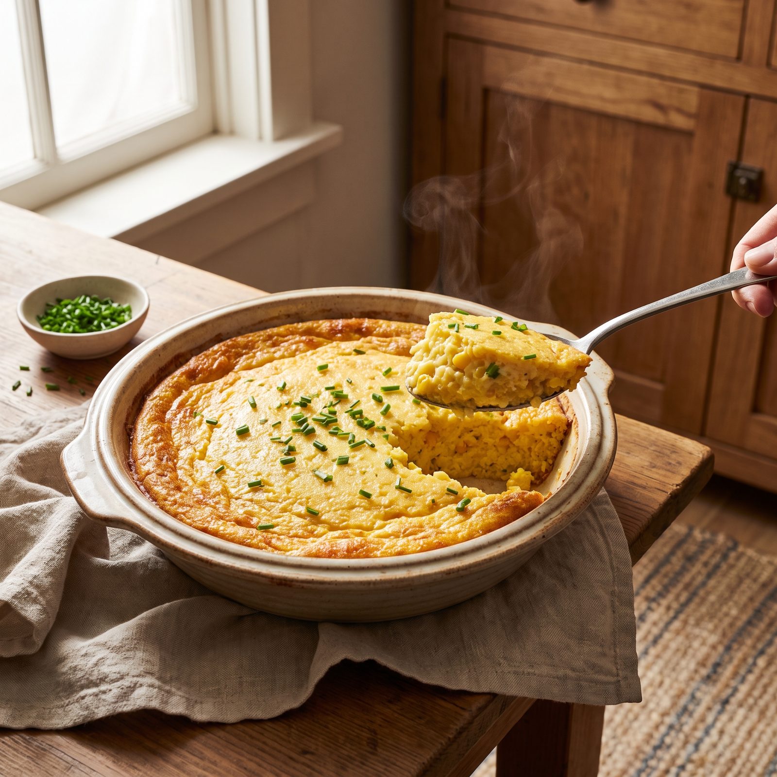 Corn Pudding With Chives, the Sleeper Hit